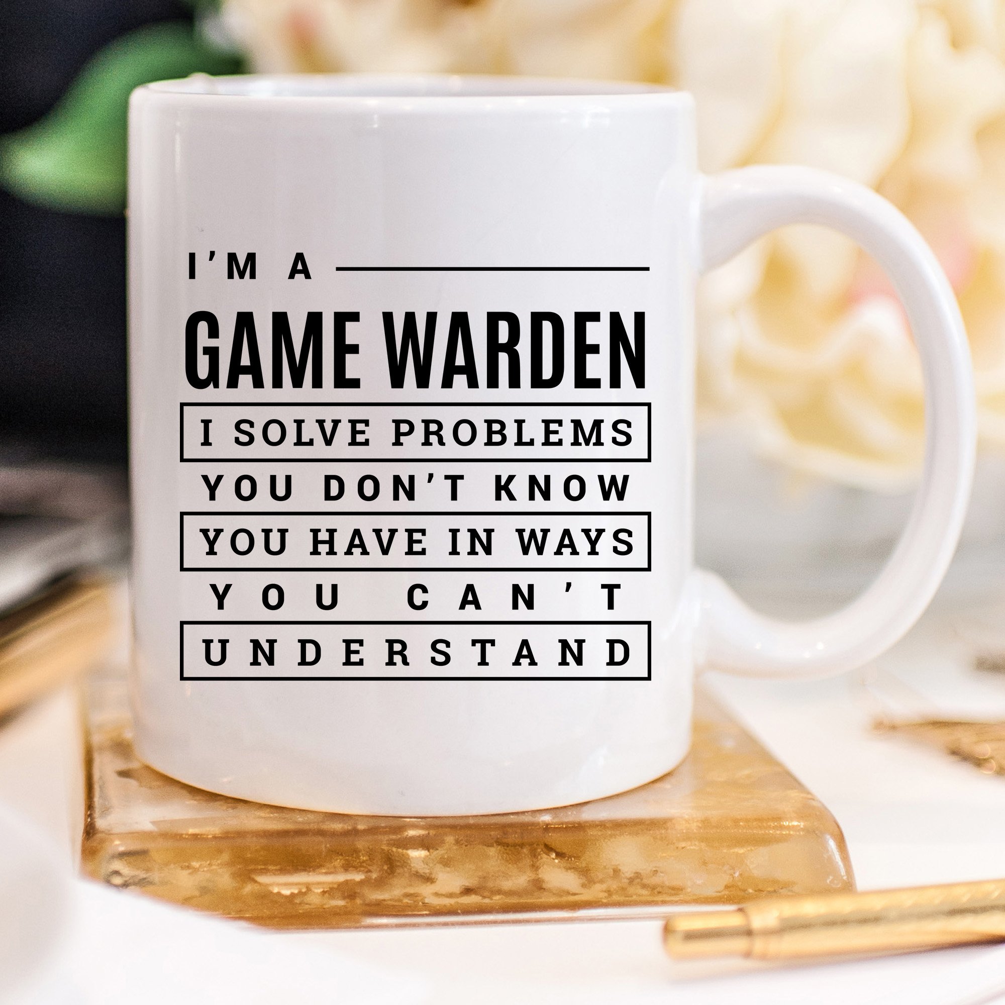 Funny Game Warden Coffee Mug - 11oz Ceramic Cup with Humorous Design - Perfect Gift for Wildlife Officers & Outdoor Enthusiasts - Ideal for Office, Camping & Hunting Trips