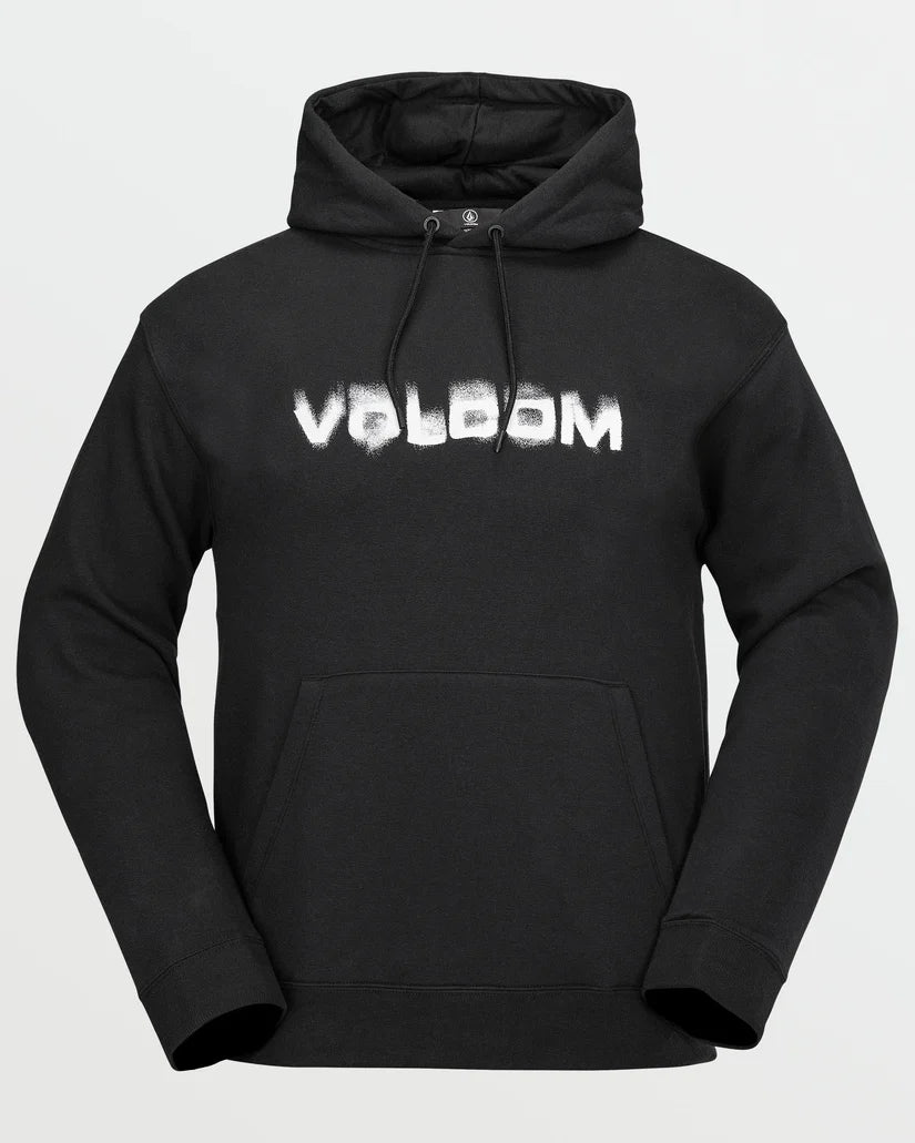 Volcom 2025 Essential Hoodie for Men & Women - Soft Cotton Blend Pullover Sweatshirt with Kangaroo Pocket - Black - Perfect for Casual Wear, Gym & Outdoor Activities