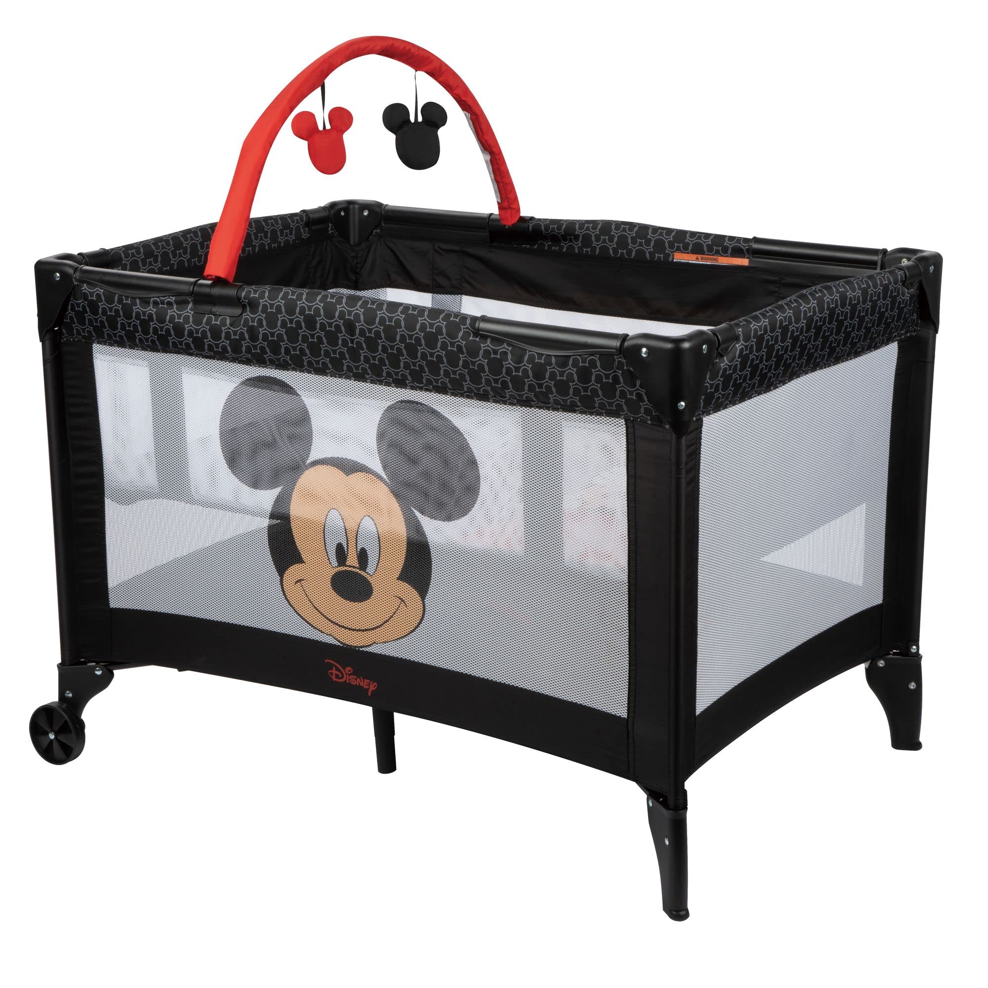 Disney Baby Peeking Mickey Playard - Portable Playpen for Infants & Toddlers, Safe Indoor/Outdoor Play Space for Home, Travel & Daycare