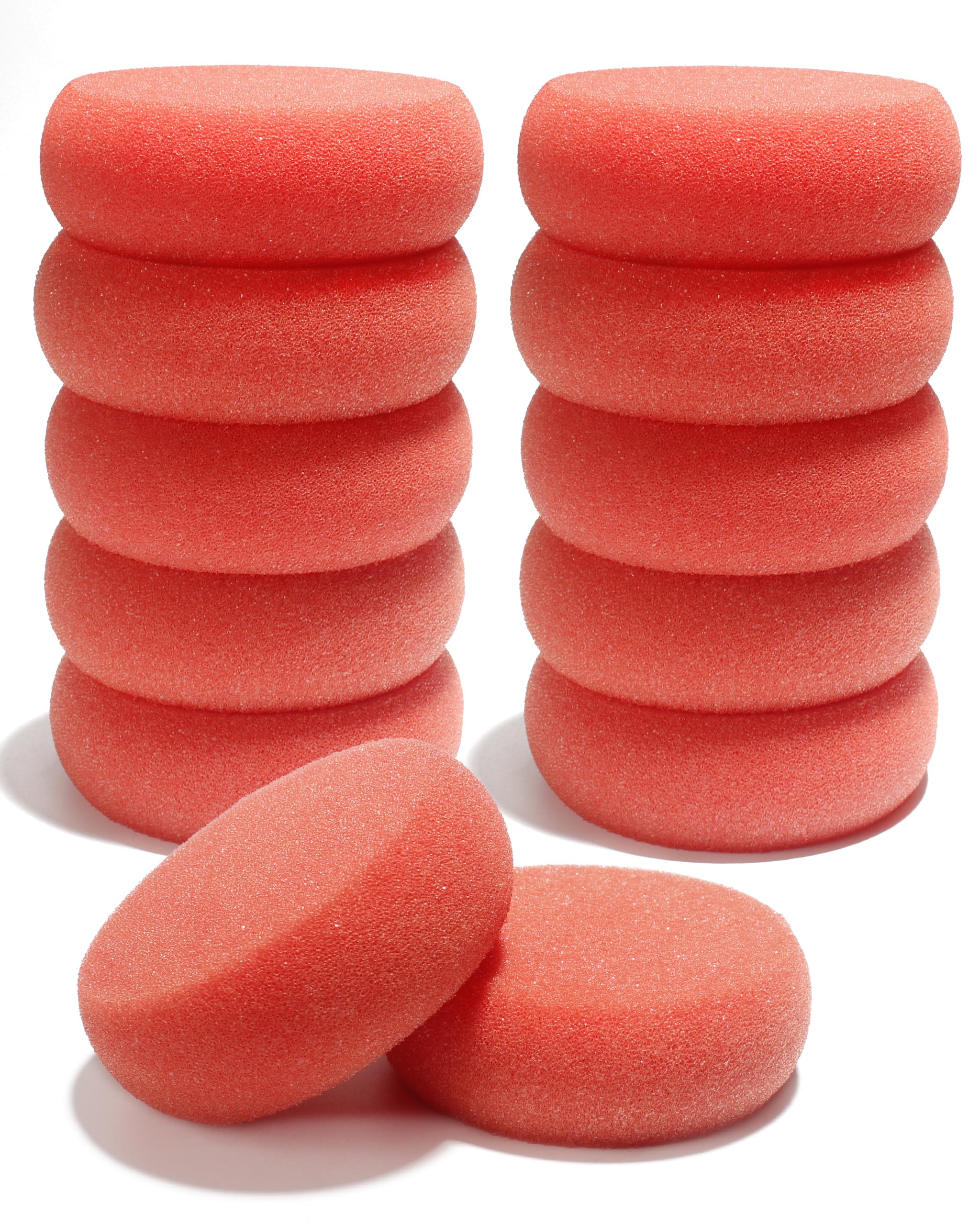 12-Pack Round Synthetic Artist Sponges (2.96 Inch) - Perfect for Watercolor Painting, Acrylic Art & DIY Crafts - Red Sponge Set for Blending, Stenciling & Texture Effects