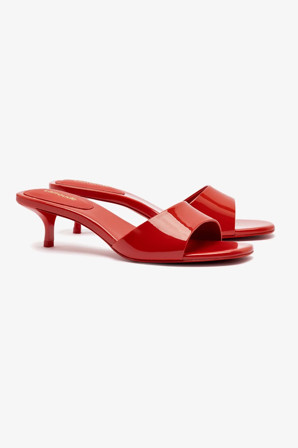 Greta Mule Women's Fashion Shoes - Scarlet Red Patent Leather Pointed Toe Slip-On Mules for Office, Party & Special Occasions