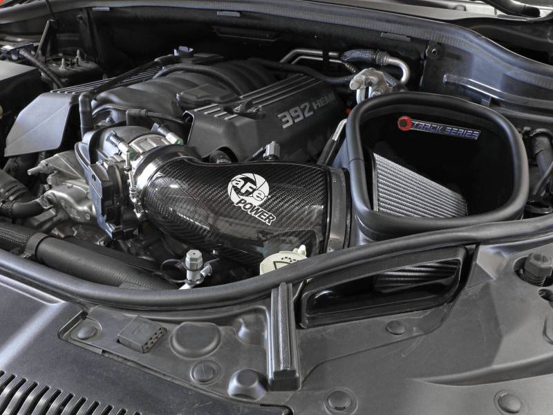 aFe 12-21 Jeep Grand Cherokee 6.4L Track Series Carbon Fiber Cold Air Intake with Pro Dry S Air Filter - Performance Upgrade for Off-Roading & Street Racing