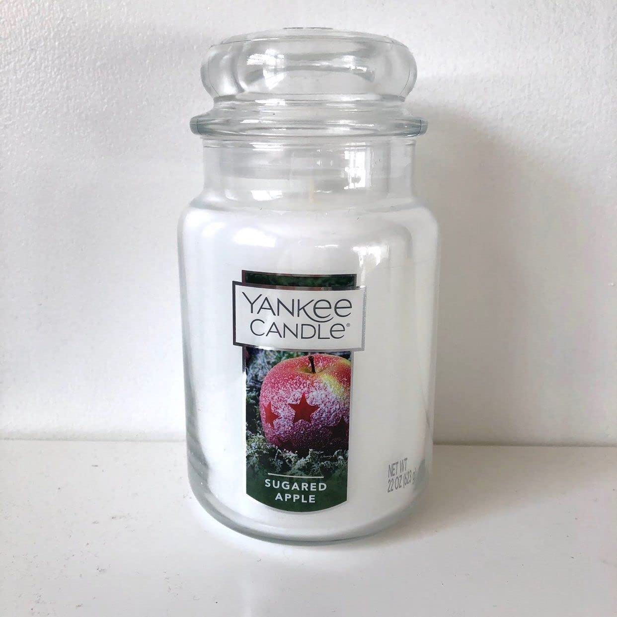 Sugared Apple Large Jar Candle - Fresh & Sweet Scented Soy Wax Candle for Home, Office, Bedroom & Bathroom Aromatherapy Relaxation