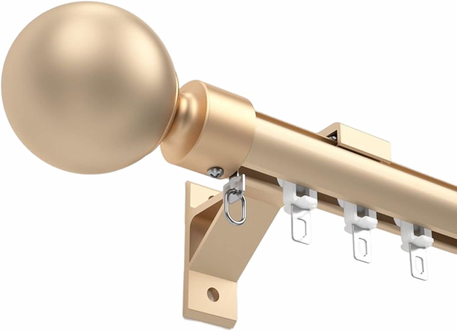Heavy Duty Aluminum Wall Mounted Curtain Rod with Track, Rollers & Finials - Roman Shower Curtain Track System for RV, Office, Home (3.3-13.1ft) - Space Saving & Durable (Color: A, Size: 5.9ft/180cm) - Perfect for Bathrooms, Campers & Small Spaces