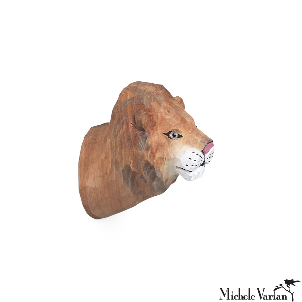 Hand Carved Lion Wall Hook - Rustic Animal Coat Hanger for Home Decor - Perfect for Entryway, Bedroom, or Kids Room Organization