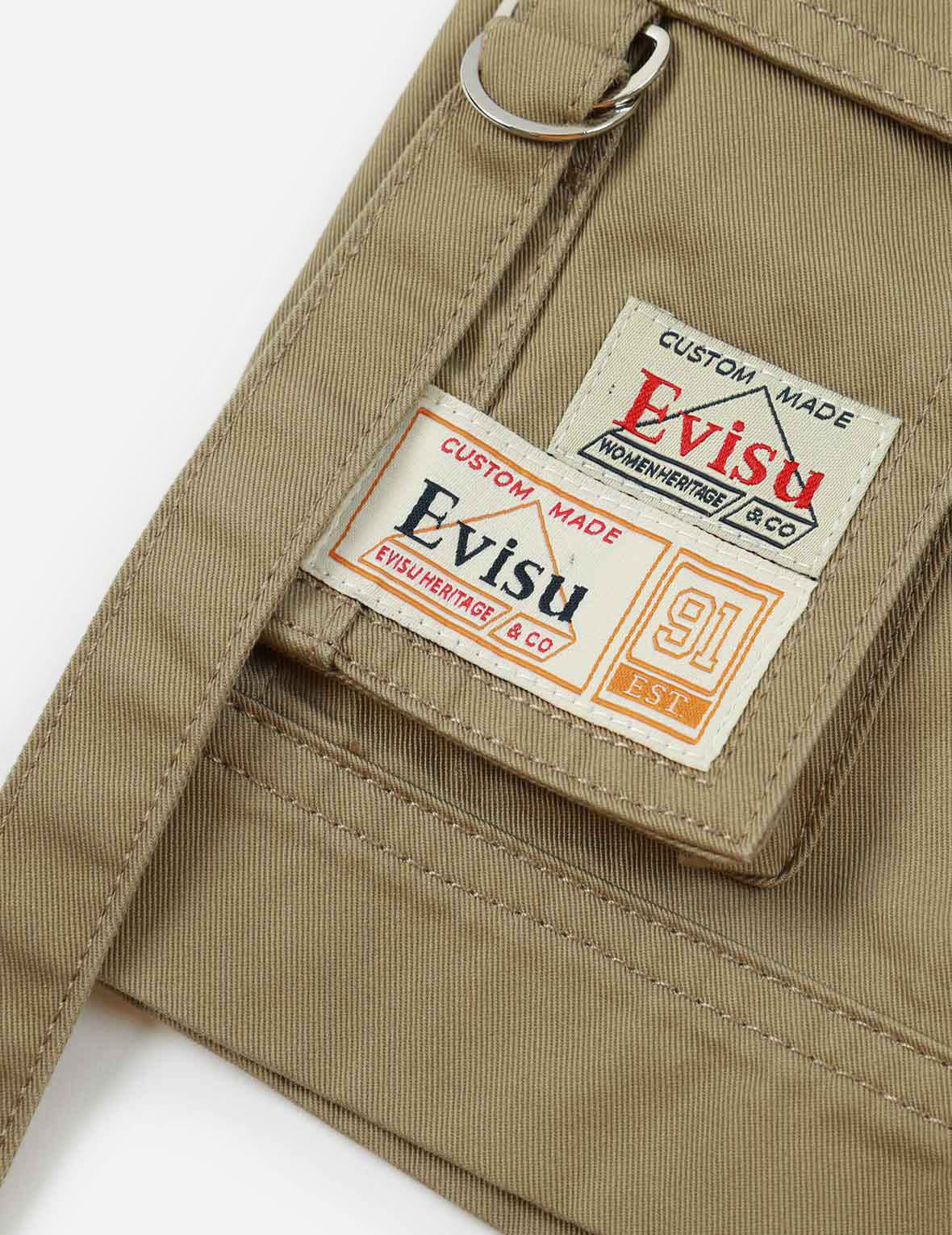 Seagull & Logo Embroidered Cargo Shorts for Men - Casual Outdoor Hiking & Summer Beach Wear