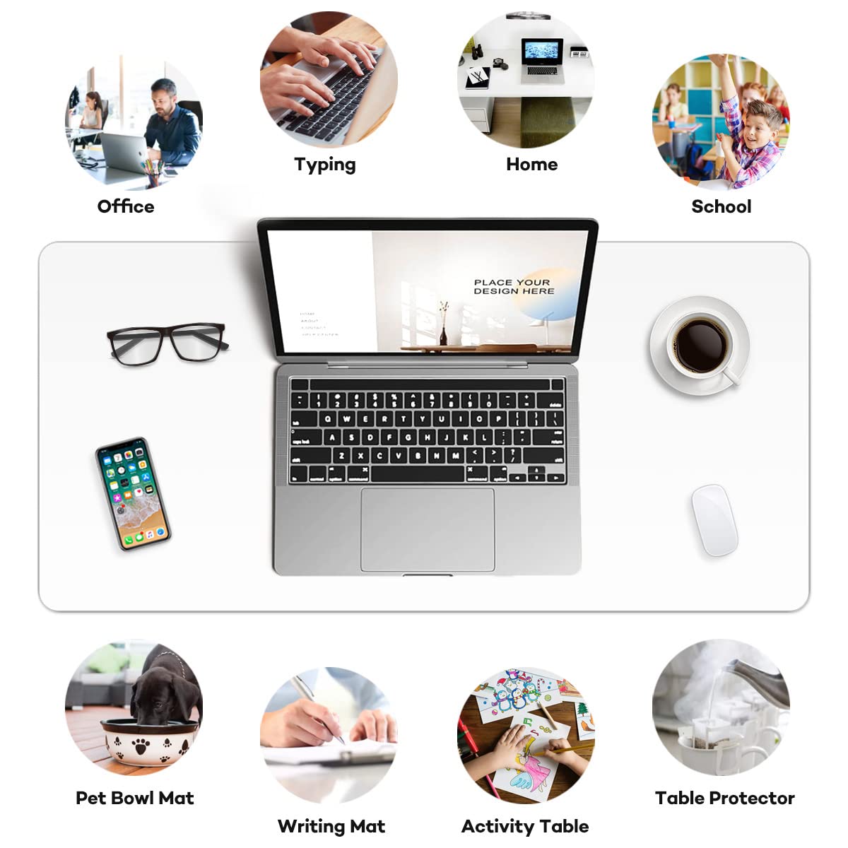 14 x 24 Inch Clear PVC Desk Pad Mat - Transparent Writing Blotter for Office Desk, Small Tables | Perfect for Home Office, Study & Workstation Organization