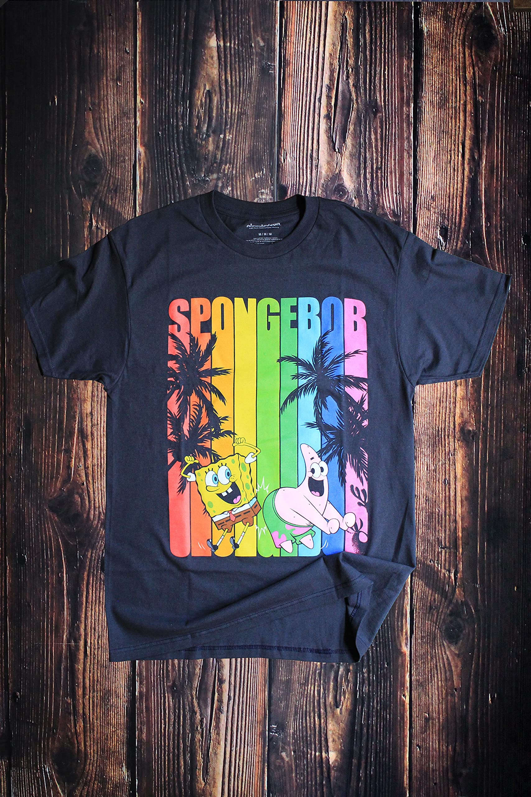 SpongeBob SquarePants Surf Pride Classic Cartoon Graphic T-Shirt for Men - Soft Cotton Adult Tee - Casual Wear, Beach Outfit & Cartoon Lover Gift