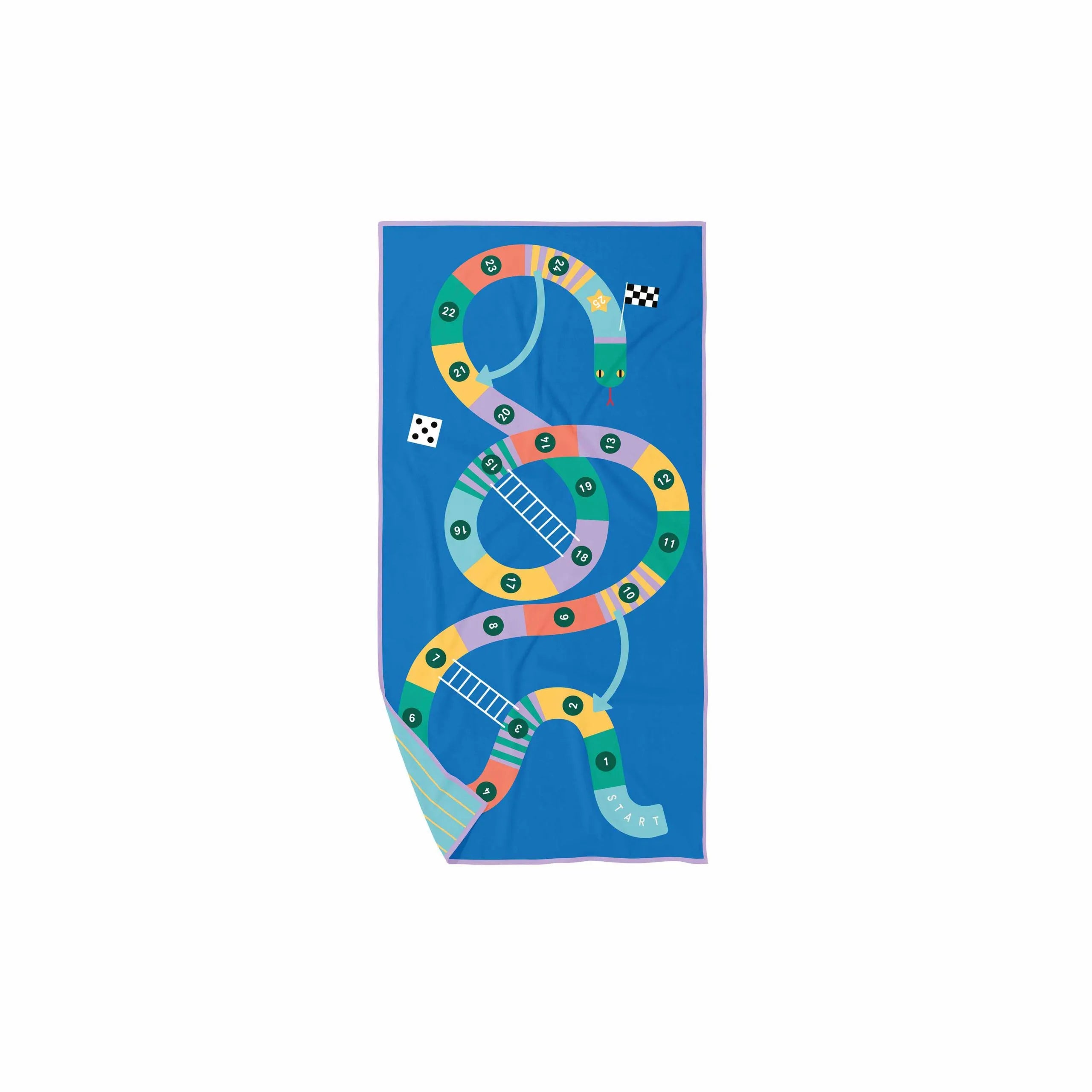 Snakes and Ladders Game Beach Towel - Large Outdoor Play Mat for Kids, Picnics, and Backyard Fun - Waterproof & Portable Family Activity Towel
