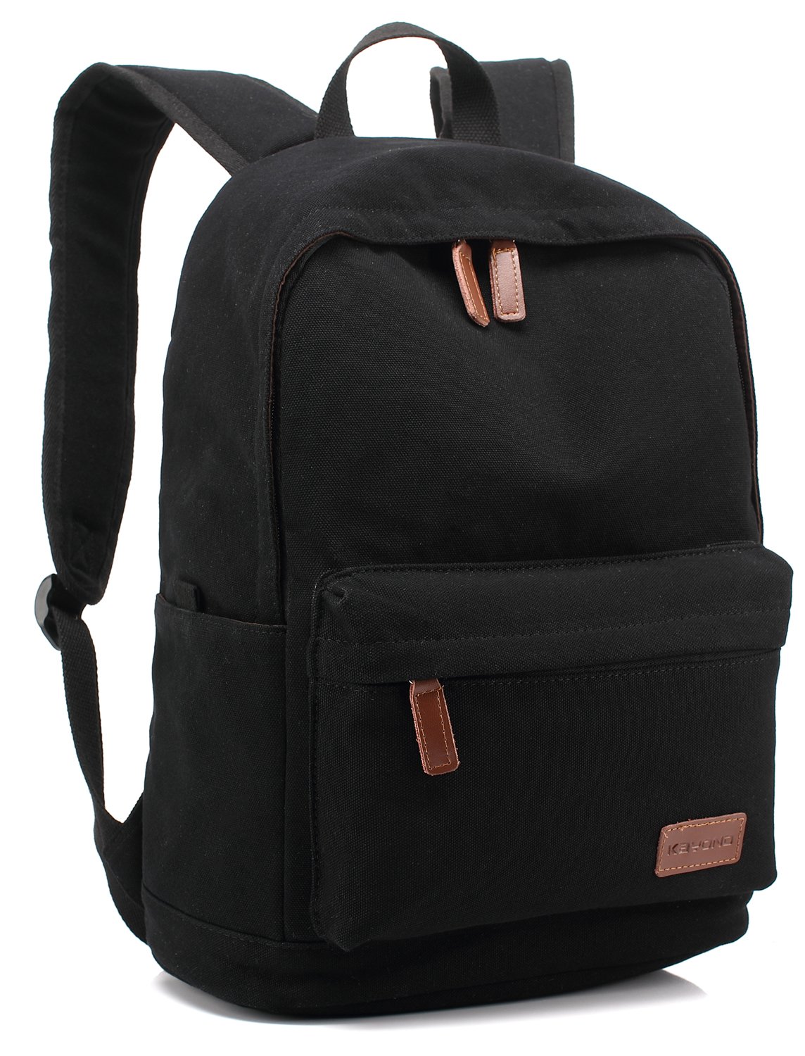 Kayond Lightweight Canvas Laptop Backpack - Durable Travel Rucksack for Men & Women - Fits 15 Inch Notebook - Casual Style Fashion Backpack (Black) - Perfect for Work, School, and Travel