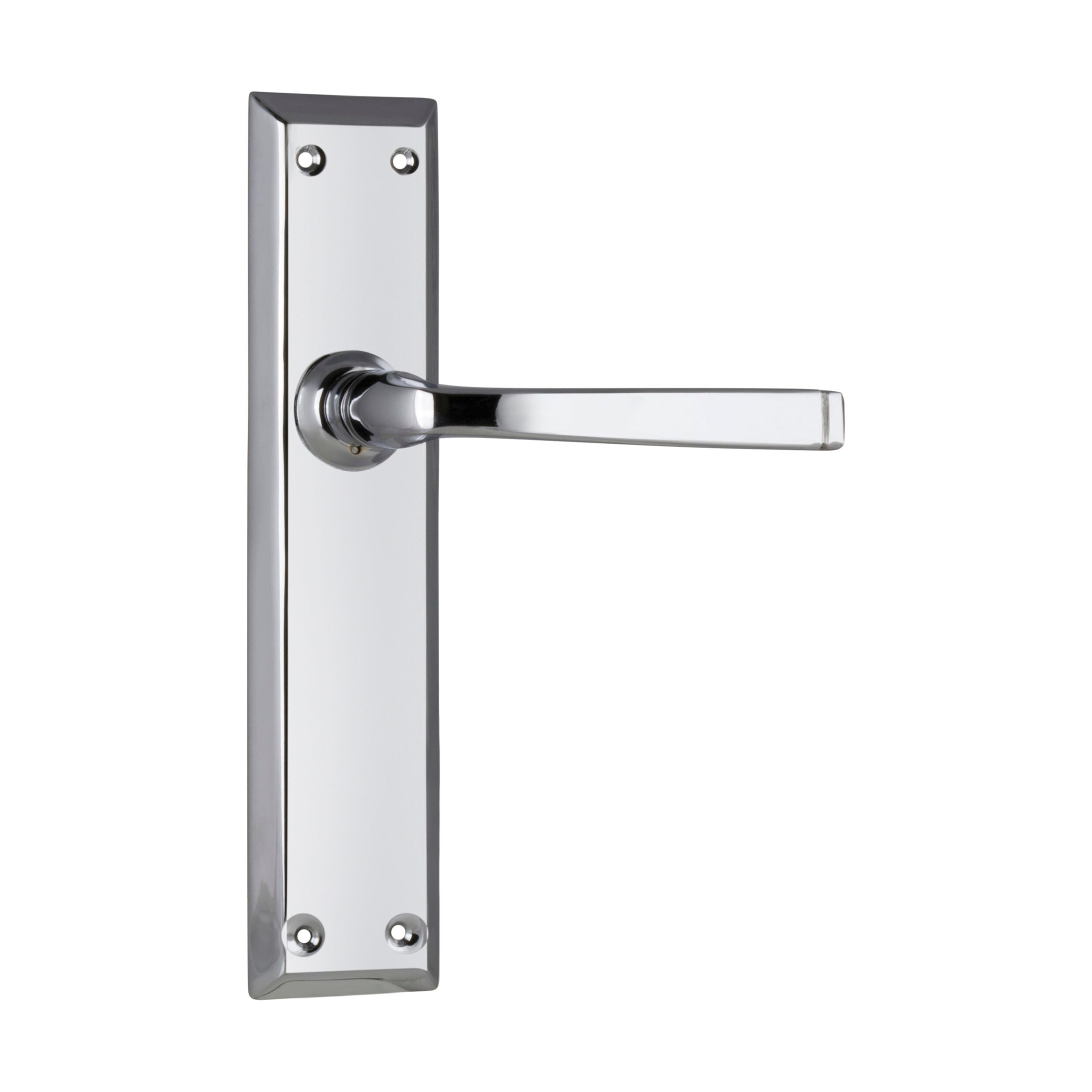 0684 Chrome Plated Door Lever Menton Latch Pair - H225xW50xP75mm - Durable Interior/Exterior Door Hardware for Homes & Offices