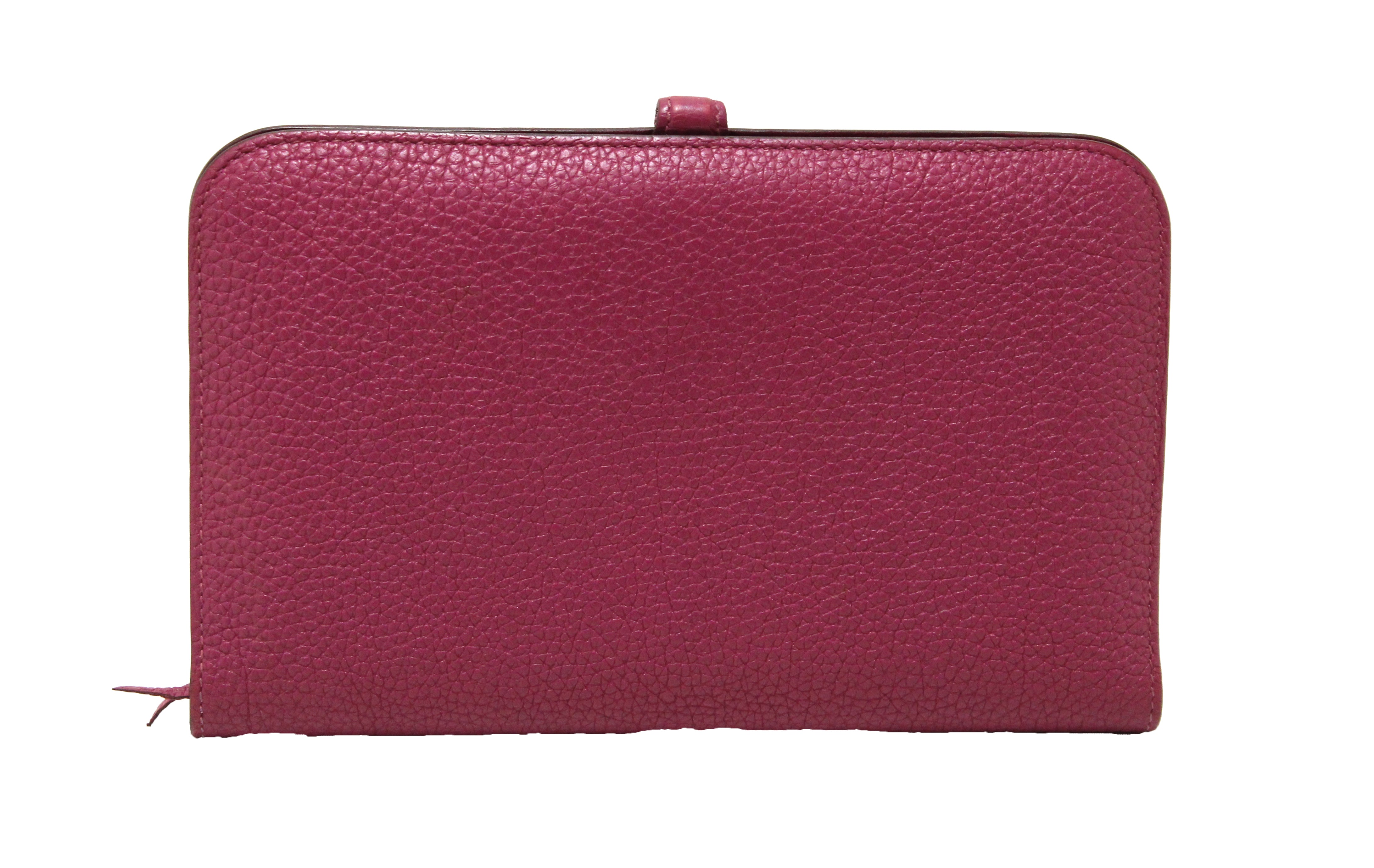 Authentic Hermes Pink Rose Pourpre Togo Leather Dogon Duo Wallet - Luxury Bifold Card Holder for Women - Perfect for Everyday Use & Gift Giving