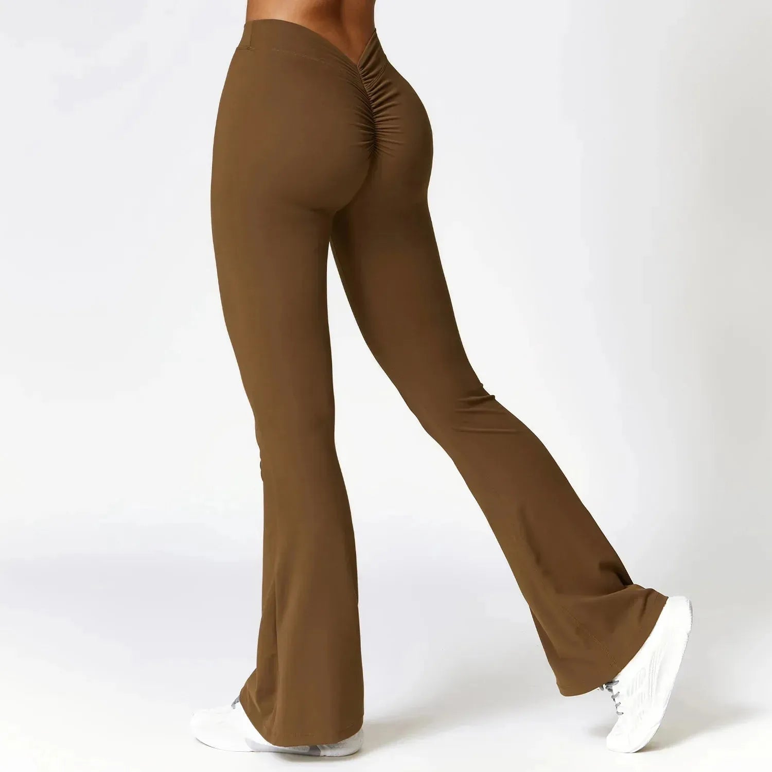 Sexy High Waist V Back Scrunch Flare Leggings for Women - Yoga Pants with Push Up Design, Gym Workout & Sports Activewear - Perfect for Yoga, Pilates, Running and Casual Wear