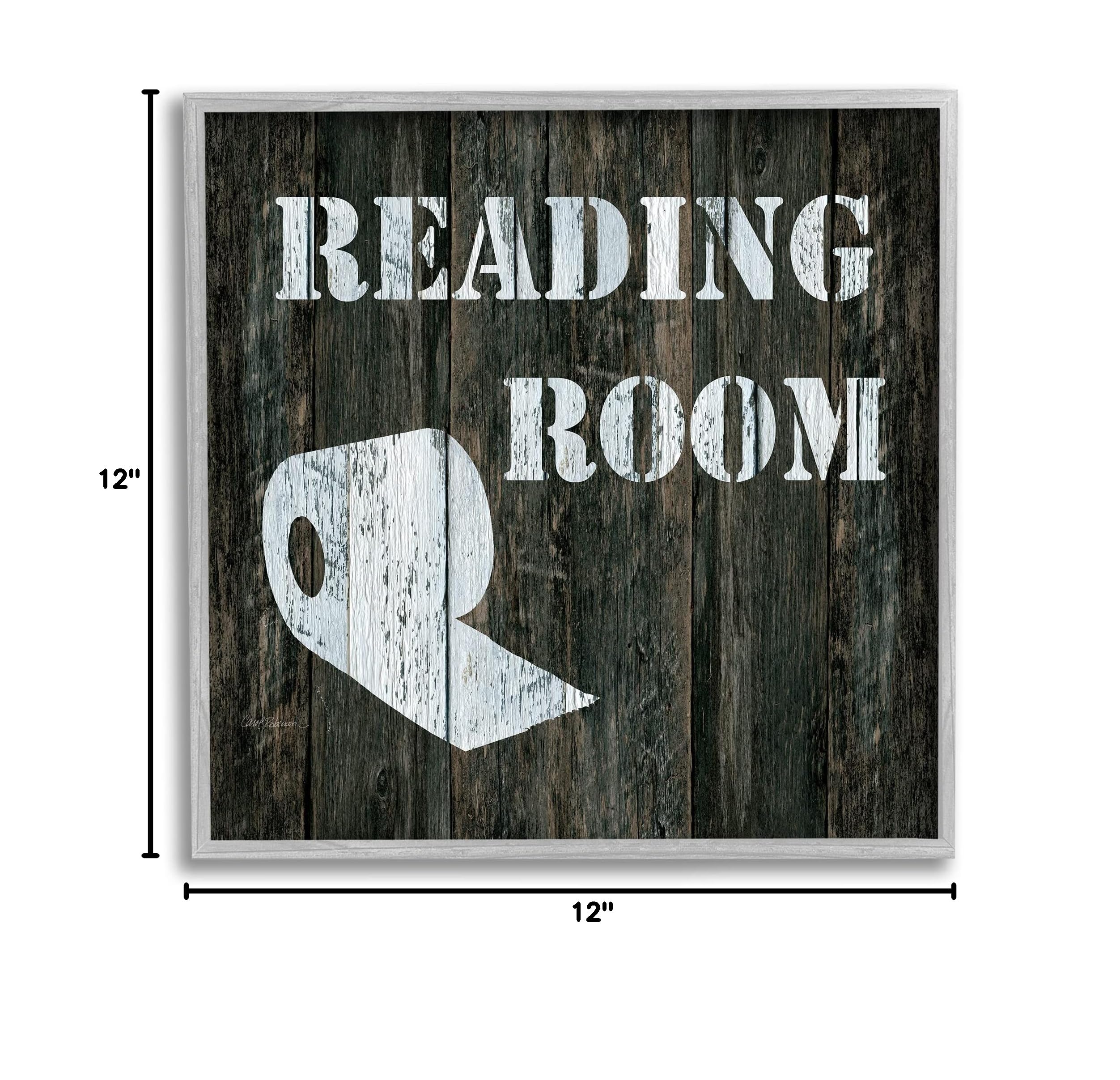 Stupell Industries 'Reading Room Phrase' Rustic Bathroom Decor - Carol Robinson Gray Framed Wall Art 12