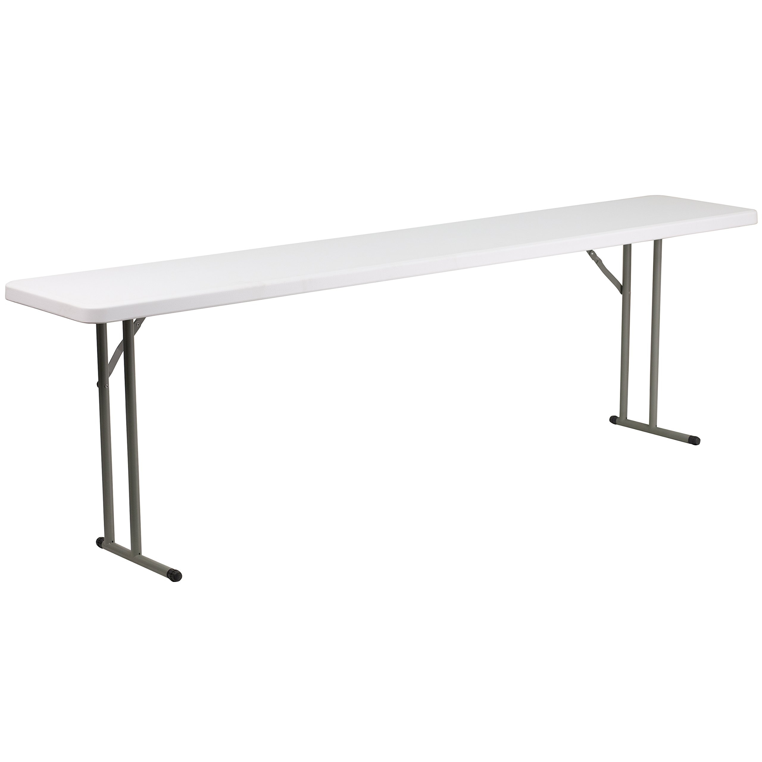 8-Foot Granite White Plastic Folding Training Table - Durable Seminar & Conference Table for Office, Classroom, Events & Meetings - Perfect for Training Sessions, Workshops & Business Gatherings