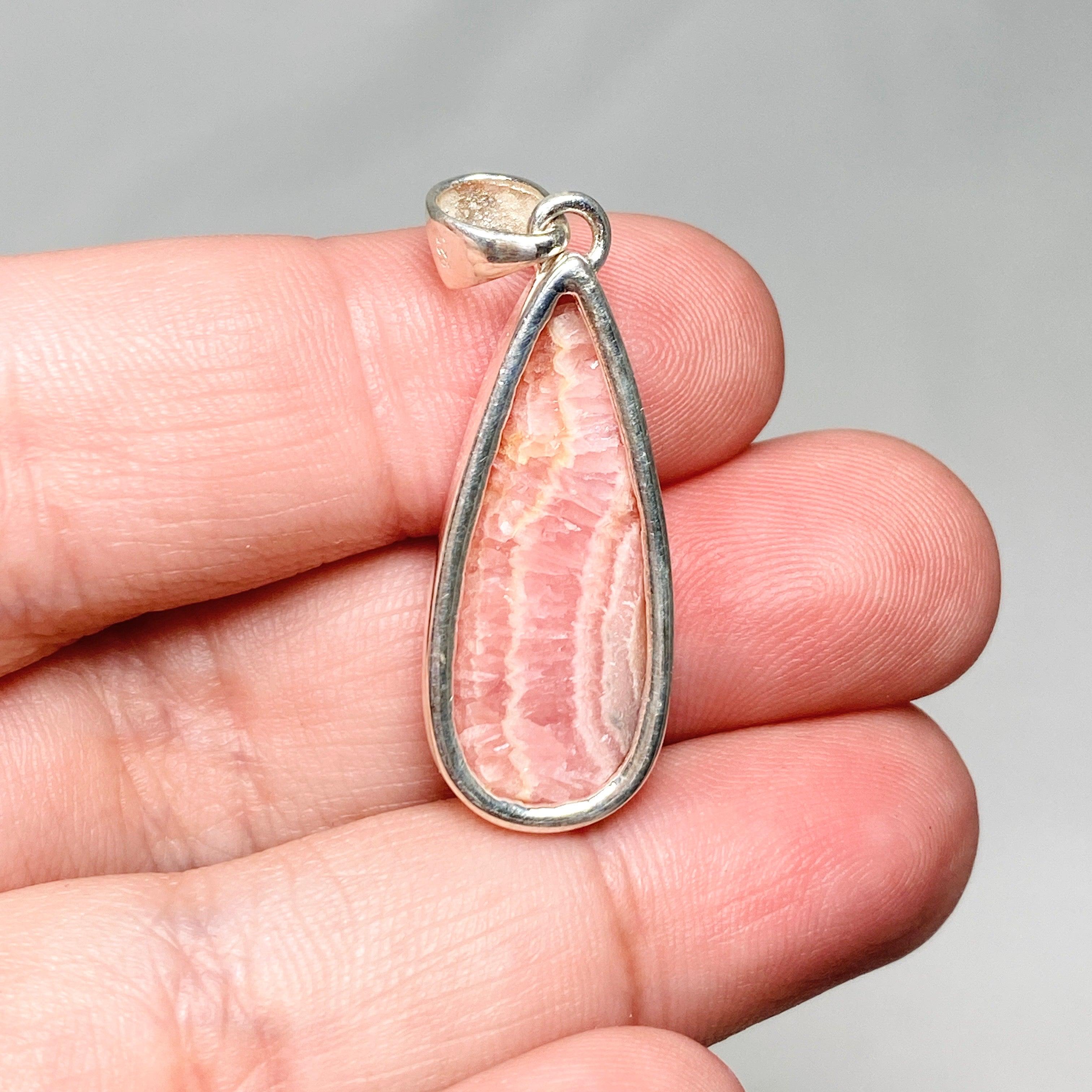 Rhodochrosite Teardrop Pendant Necklace KPGJ4328 - Elegant Gemstone Jewelry for Women, Perfect for Gifts, Weddings & Special Occasions