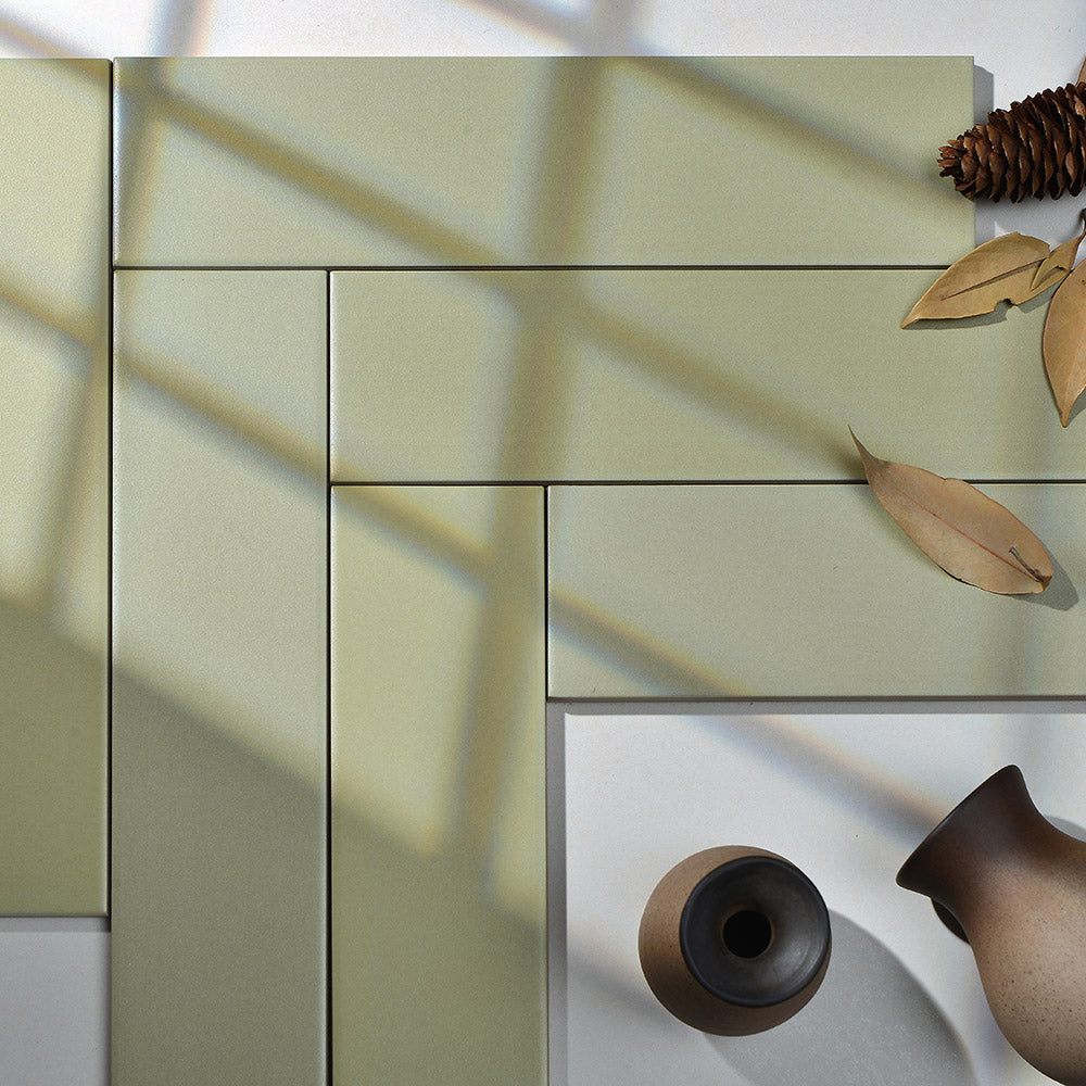 Osaka Mix Shade Meadow Green 75x300 Matt Subway Tile - Ceramic Wall & Backsplash Tiles for Kitchen, Bathroom & Shower Decor