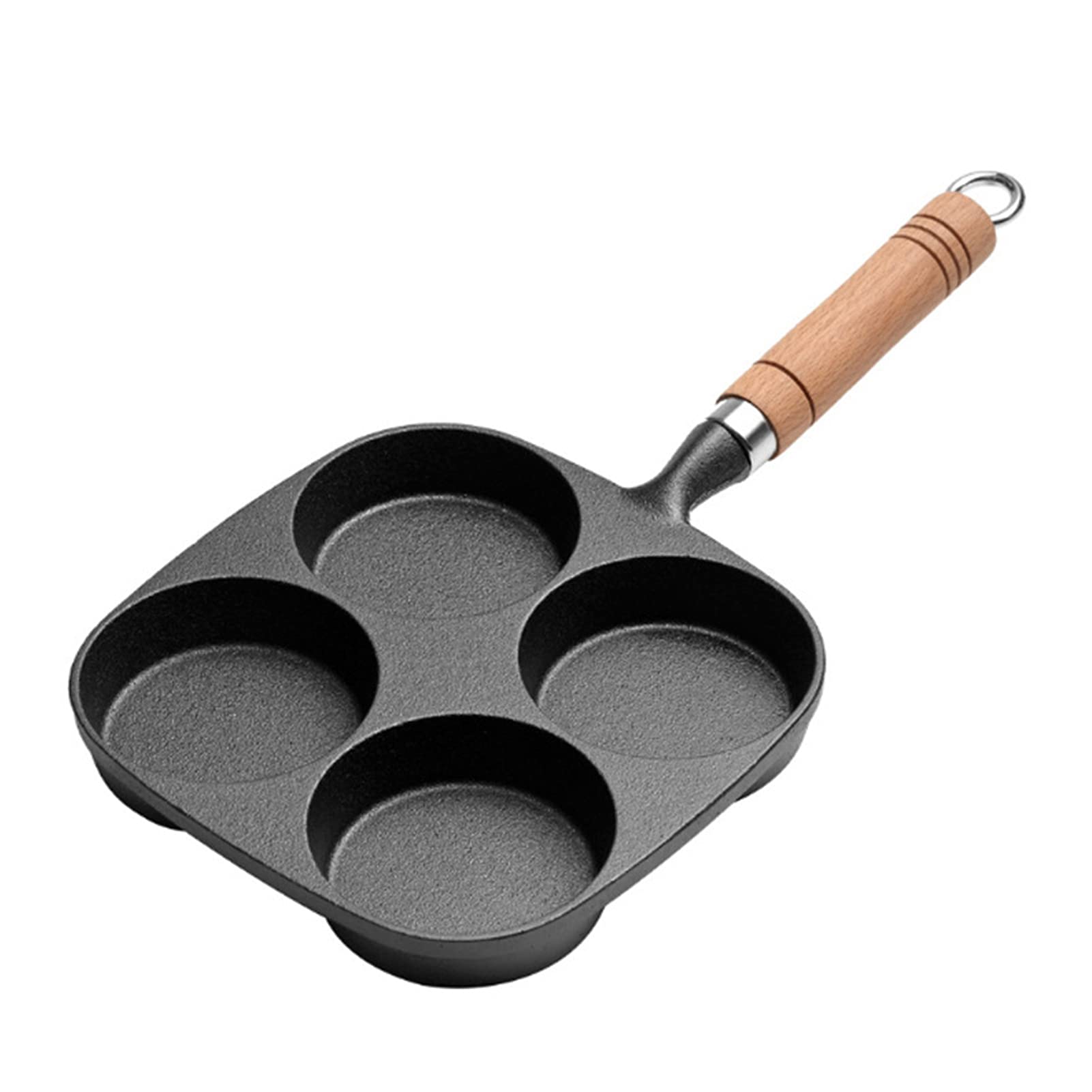 4-Cup Cast Iron Egg Pan - Nonstick Omelette, Poached Egg & Pancake Cooker for Gas, Electric & Induction Stoves - Perfect for Breakfast, Brunch & Camping Cooking