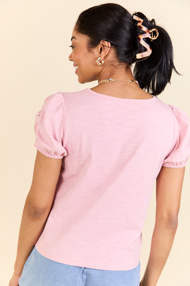Stylish Pink Knit Bubble Sleeve Top for Women - Summer Fashion Trendy Blouse - Perfect for Beach Vacations & Date Nights