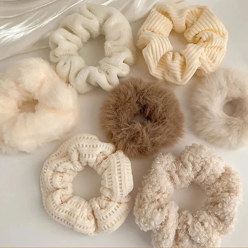 Velvet Hair Scrunchies Set of 7 - Soft Stretch Hair Bands for Women & Girls - Perfect for Workouts, Yoga, and Everyday Styling