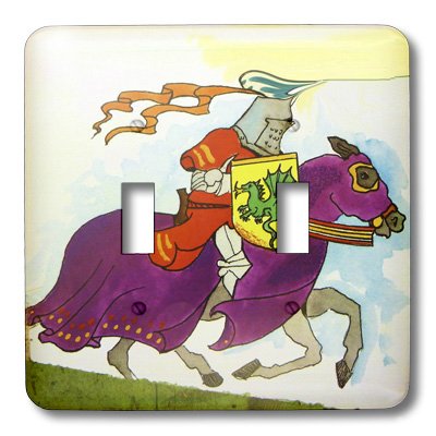 3D Rose Red Yellow Violet Knight and Horse Toggle Switch Cover - Decorative Switch Plate for Home, Office, and Gaming Room Decor