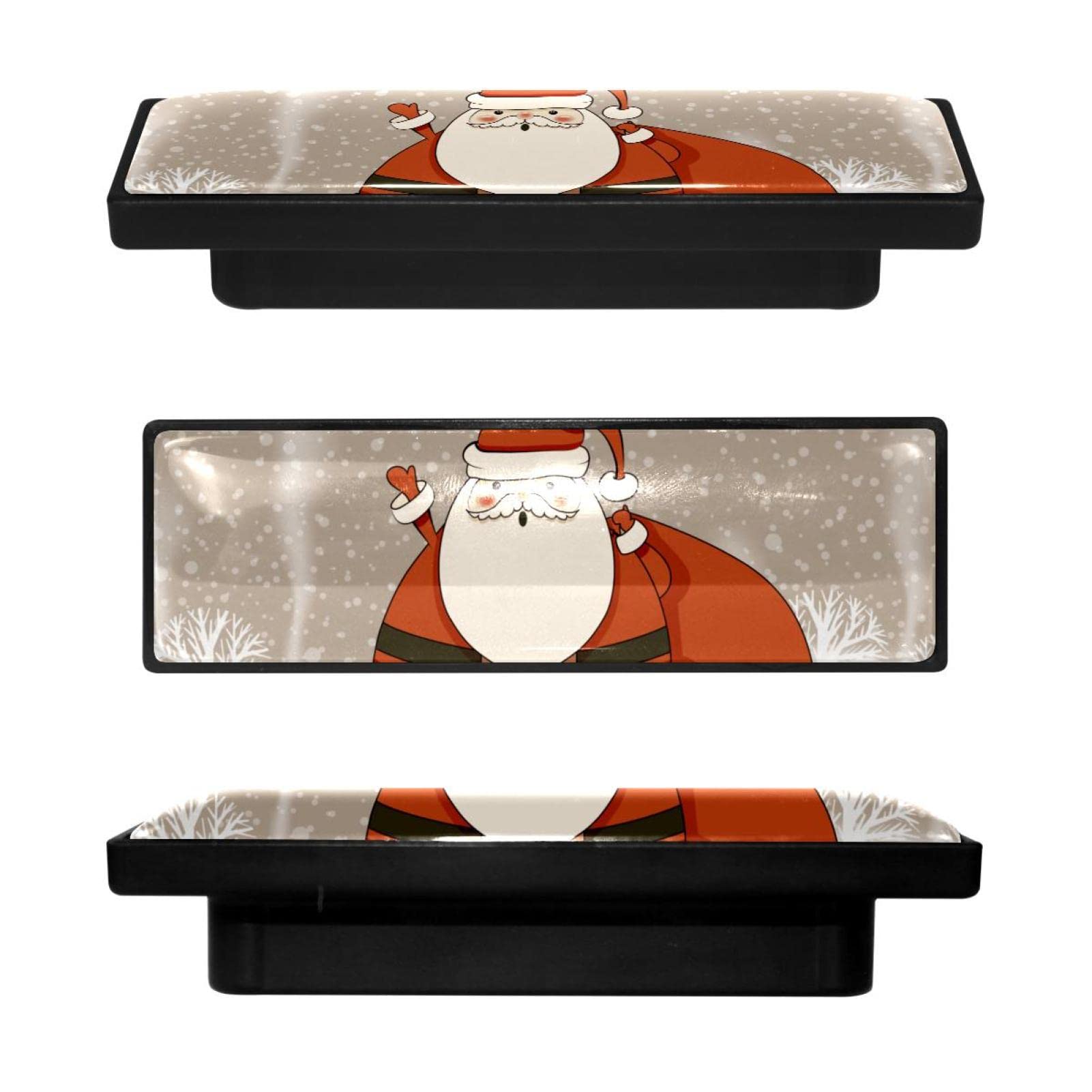 4 Pack WOSHJIUK Cabinet Handles - Dresser & Drawer Pulls with Santa Claus Winter Snow Design - Kitchen Cabinet Hardware & Door Handles - Perfect for Christmas Decor, Home Renovation & Furniture Upgrade
