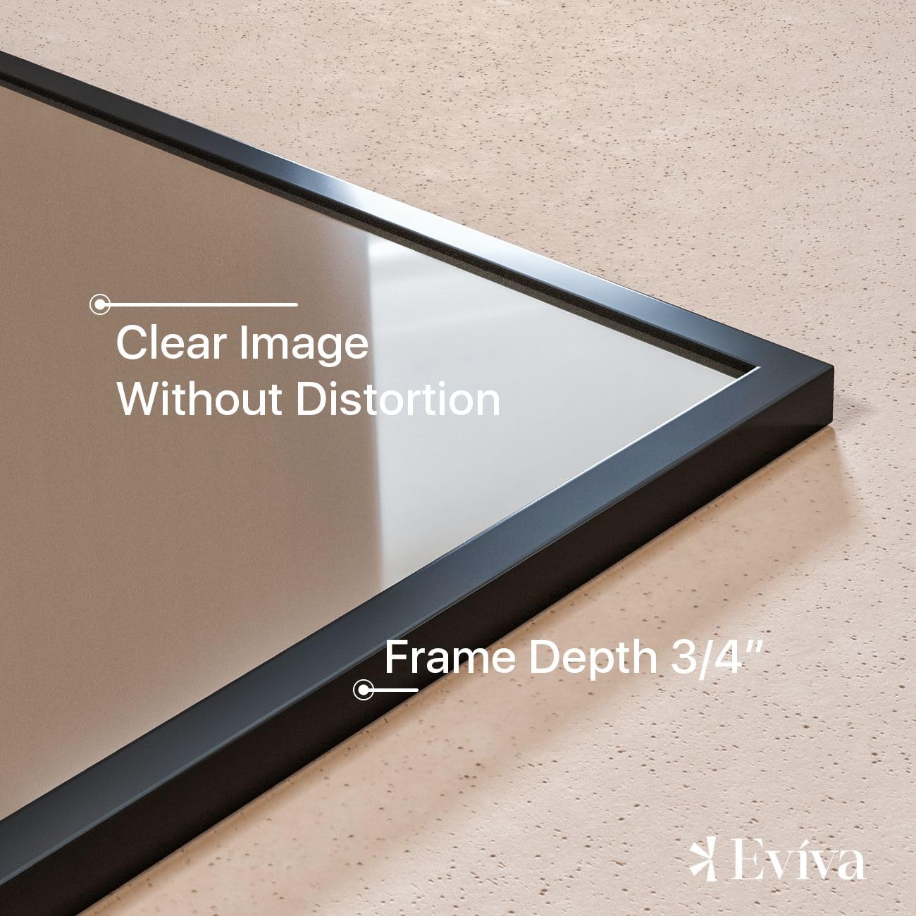 Eviva 42x30 Inch Black Framed Bathroom Mirror - Modern Aluminum Metal Frame Rectangle Glass Wall Mirror for Bathroom, Bedroom, Living Room & Entryway - Shatterproof & Easy to Install