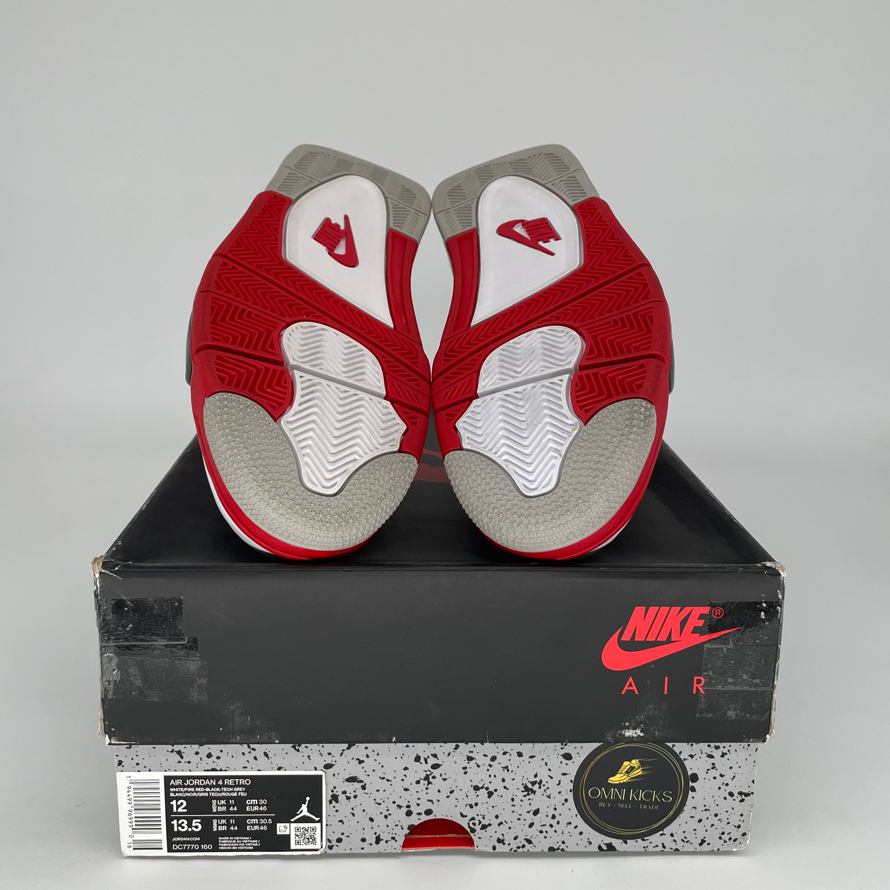 AIR JORDAN 4 Retro Fire Red Men's Basketball Shoes Size 12 - DC7770-160 | Authentic Sneakers for Streetwear & Basketball Games