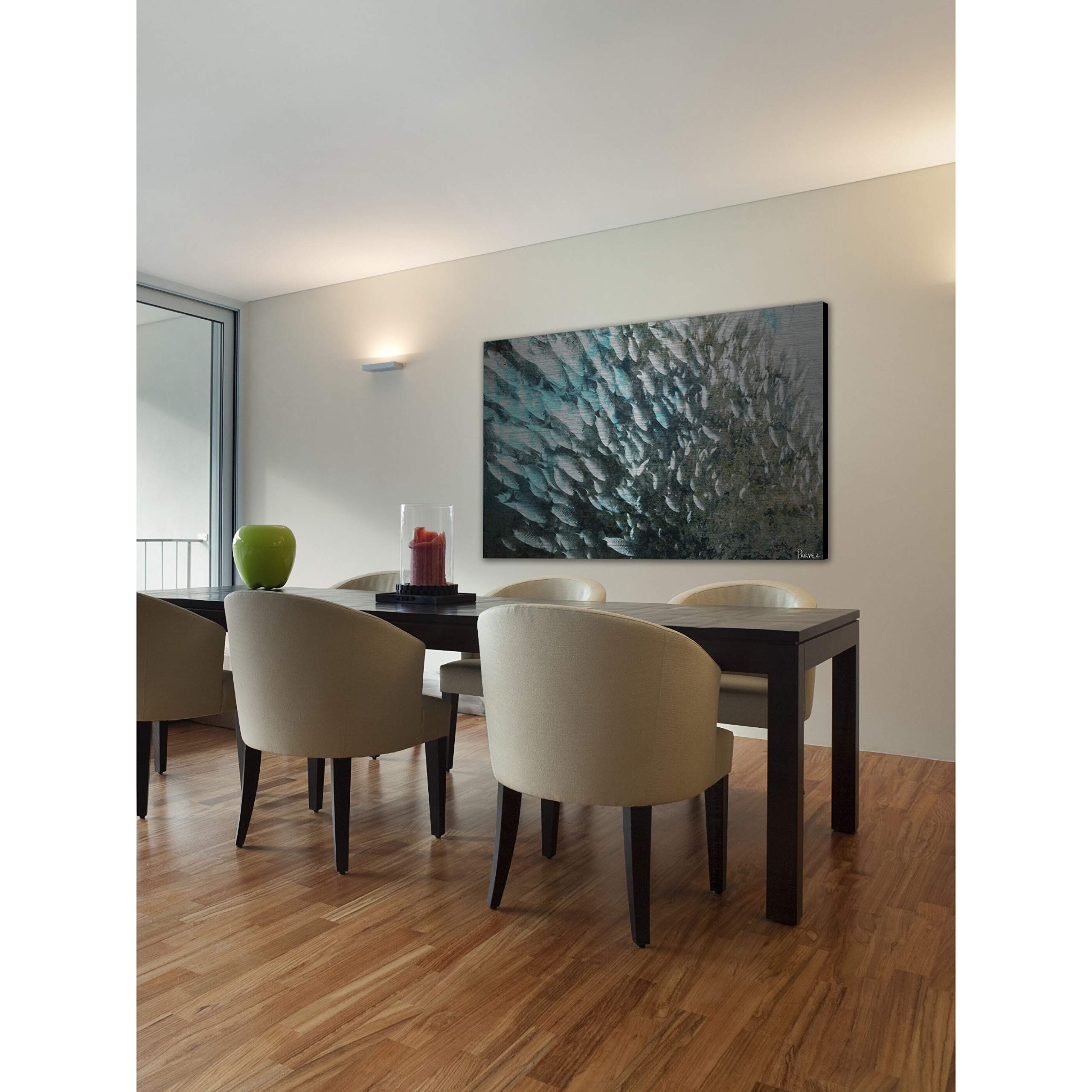 Parvez Taj School Painting Print on Brushed Aluminum - Premium Indian Artwork for Home & Office Decor | Perfect for Living Room, Bedroom, or Office Wall Art