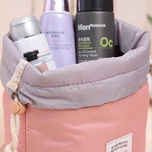 Portable Travel Makeup Bag - Waterproof Cosmetic Organizer Pouch for Women | Mini Toiletry Case & Train Case | Perfect for Vacation, Gym, Airplane Carry-on (Pink)