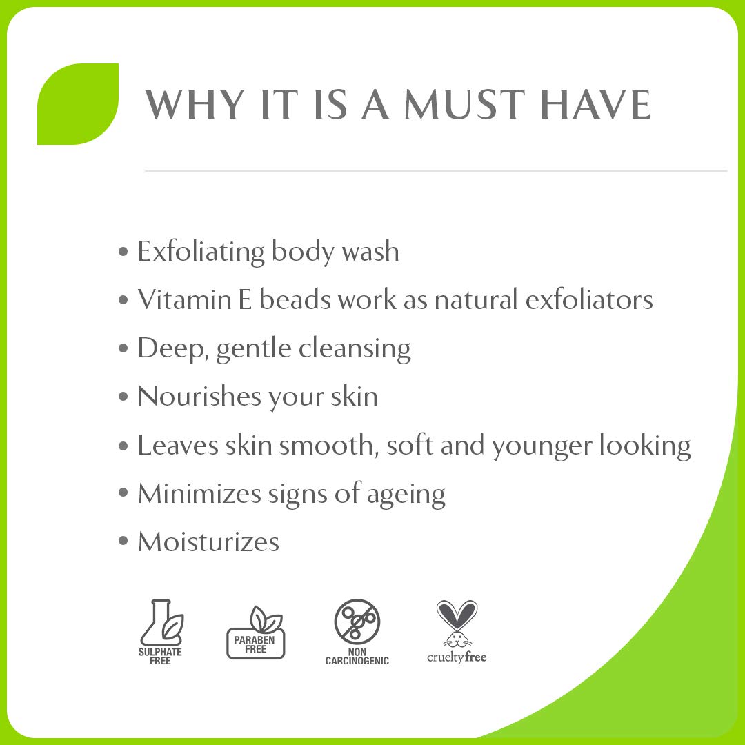 Relaxing Macadamia Exfoliating Body Wash - Sulfate & Paraben Free Cleansing Gel (200ml) for Smooth Skin - Perfect for Shower & Spa Days