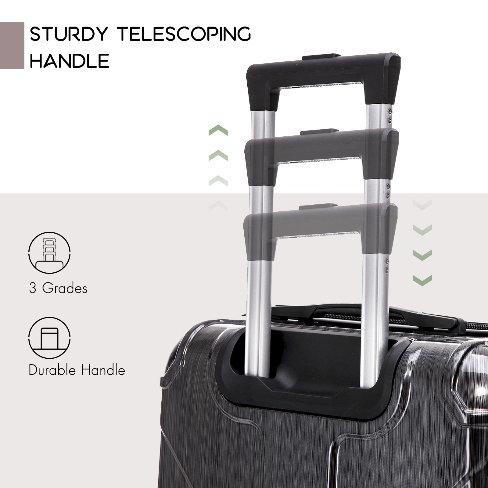 Apelila 4-Piece 18-28 Inch ABS Hardshell Luggage Set with 360° Spinner Wheels - Durable Carry On Suitcase for Travel (Black, 2-Pack) | Perfect for Family Vacations, Business Trips & International Travel