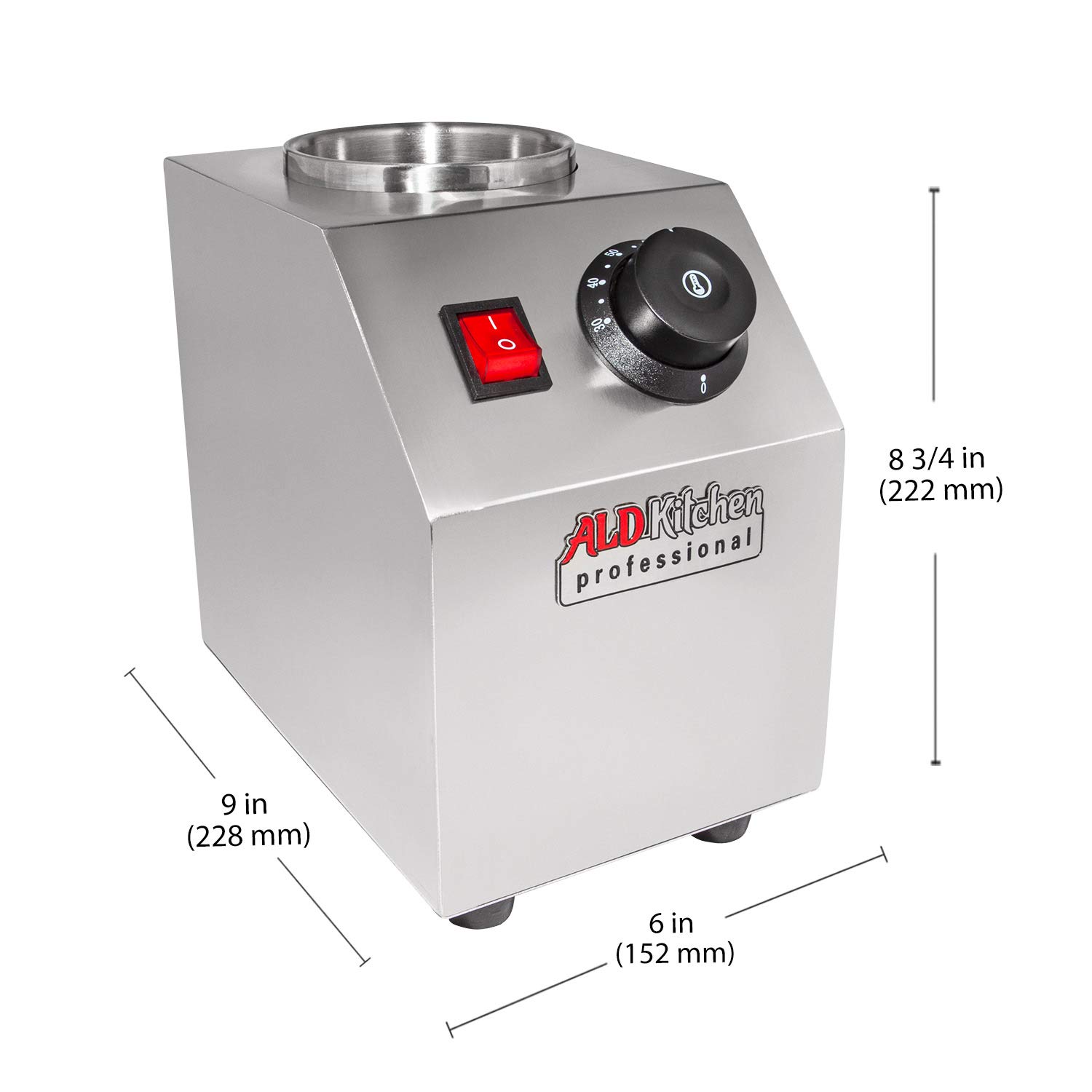 ALDKitchen Electric Sauce Dispenser & Heater - Commercial Stainless Steel Sauce Warmer 110V (1-Head) - Perfect for Restaurants, Catering & Food Service Businesses