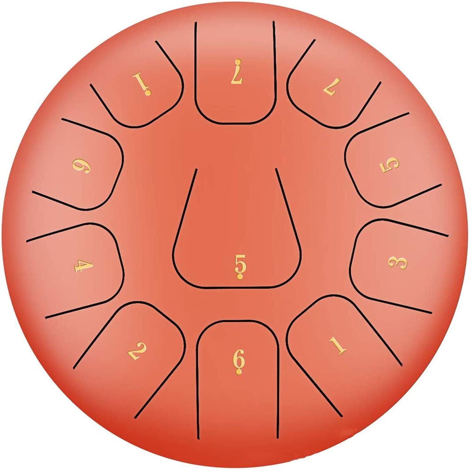 PIAOLIGN 12 Inch 11 Note Steel Tongue Drum - Handpan Percussion Instrument with Mallets & Carry Bag | Music Therapy, Meditation, Yoga, Sound Healing | Perfect for Beginners, Therapists & Outdoor Camping (Orange, Made in USA)