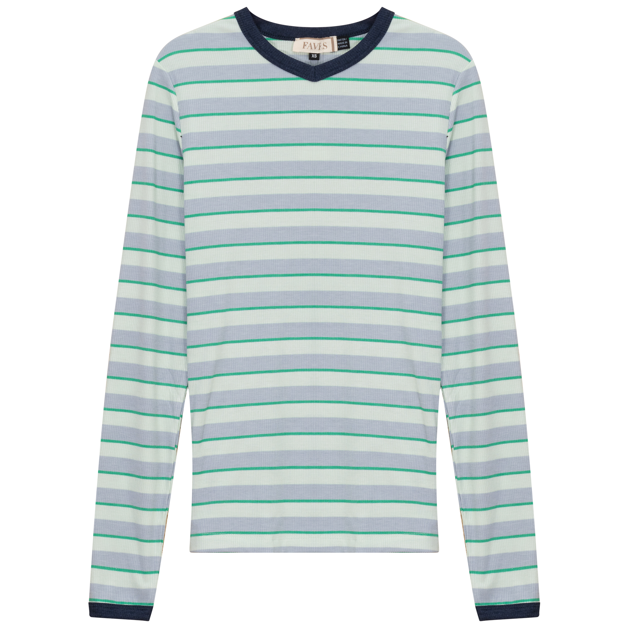 Stylish Ribbed Striped V-Neck T-Shirt for Women - Casual & Comfortable Everyday Wear - Perfect for Outfits, Layering, and Summer Fashion