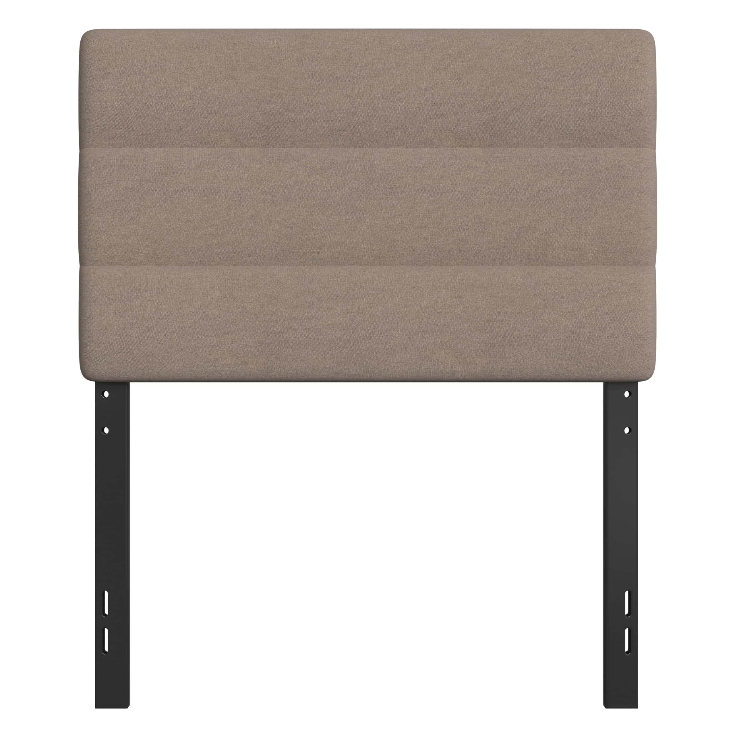 Emma & Oliver Gannon Twin Upholstered Headboard - Taupe Fabric, Adjustable Height, Easy 30-Min Assembly - Fits Most Bed Frames (Not Included) - Perfect for Kids' Rooms, Guest Bedrooms & Dorm Decor