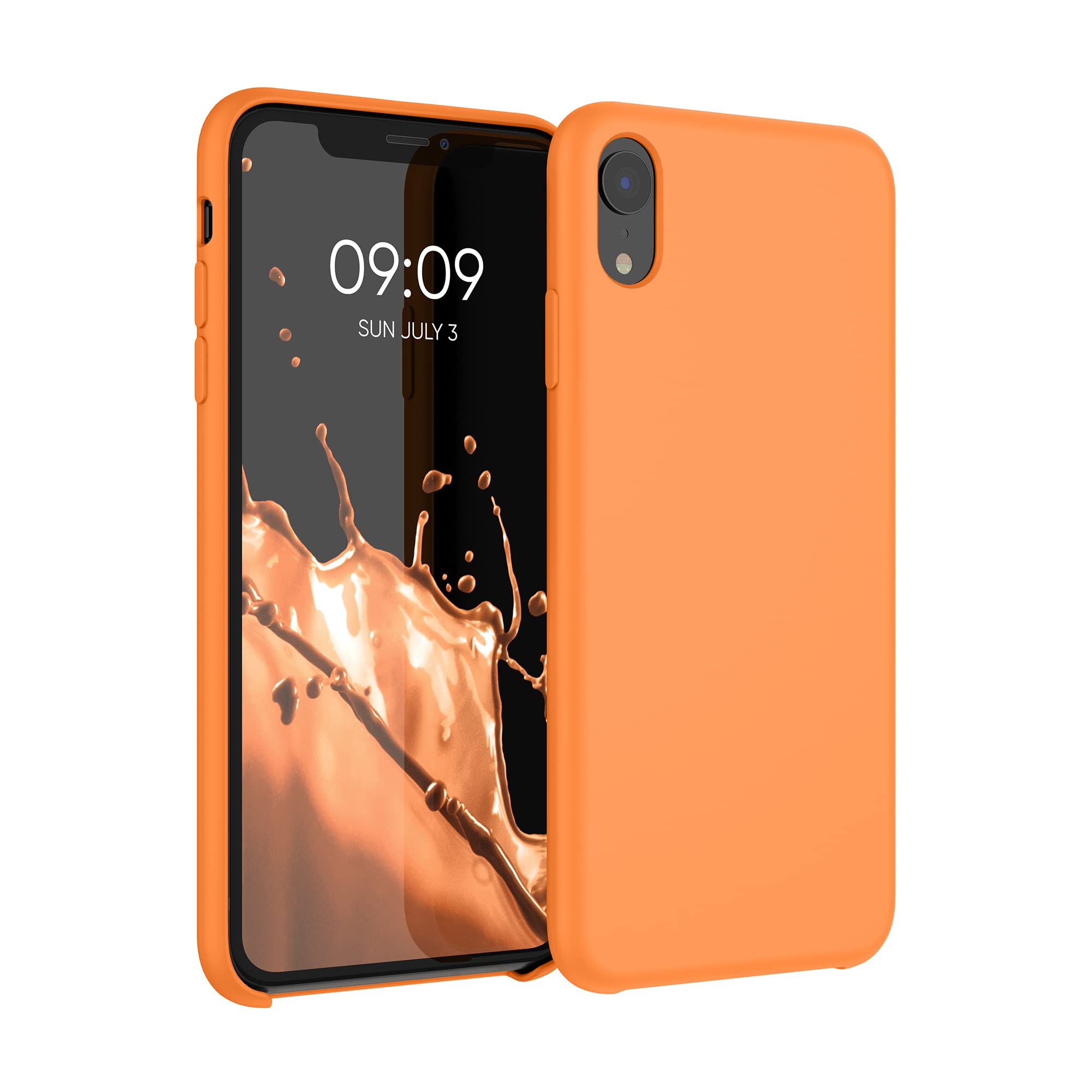 kwmobile TPU Silicone Case for Apple iPhone XR - Soft Protective Phone Cover in Fruity Orange Color | Perfect for Everyday Use, Work & Travel