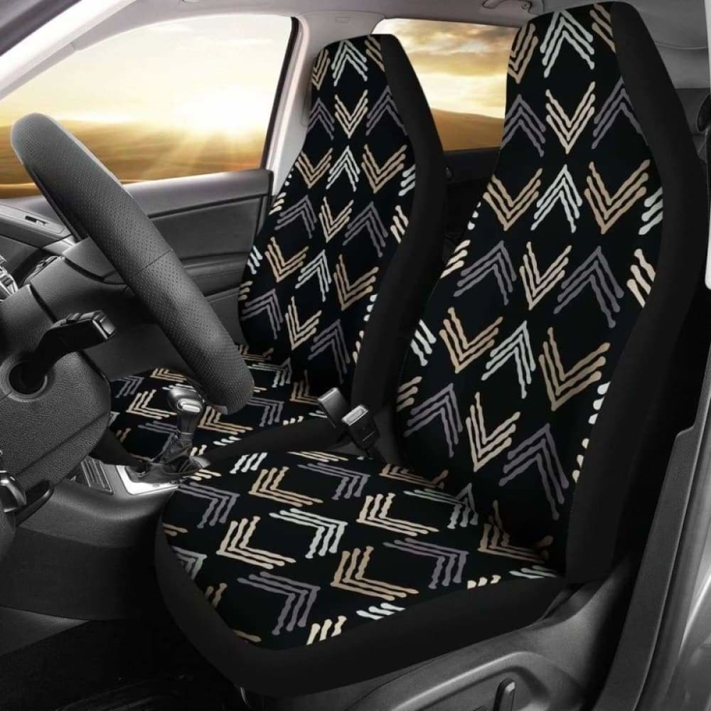 Boho Ethnic Style Car Seat Covers - Black, Gray, Tan, White & Beige - Premium Universal Fit for Cars, SUVs & Trucks - Perfect for Road Trips, Daily Commute & Interior Decor