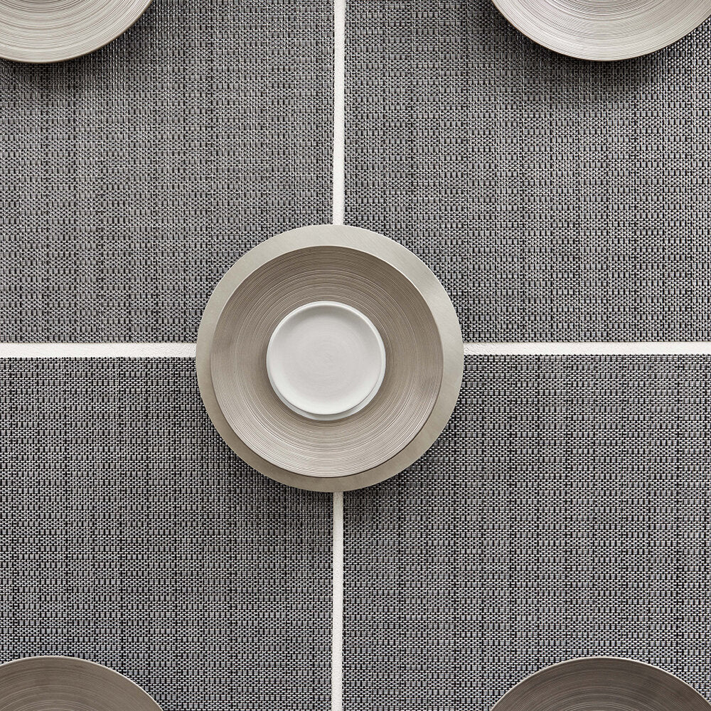 Chilewich Thatch Rectangle Table Mats in Pewter - Premium Placemats for Dining, Kitchen, and Outdoor Entertaining