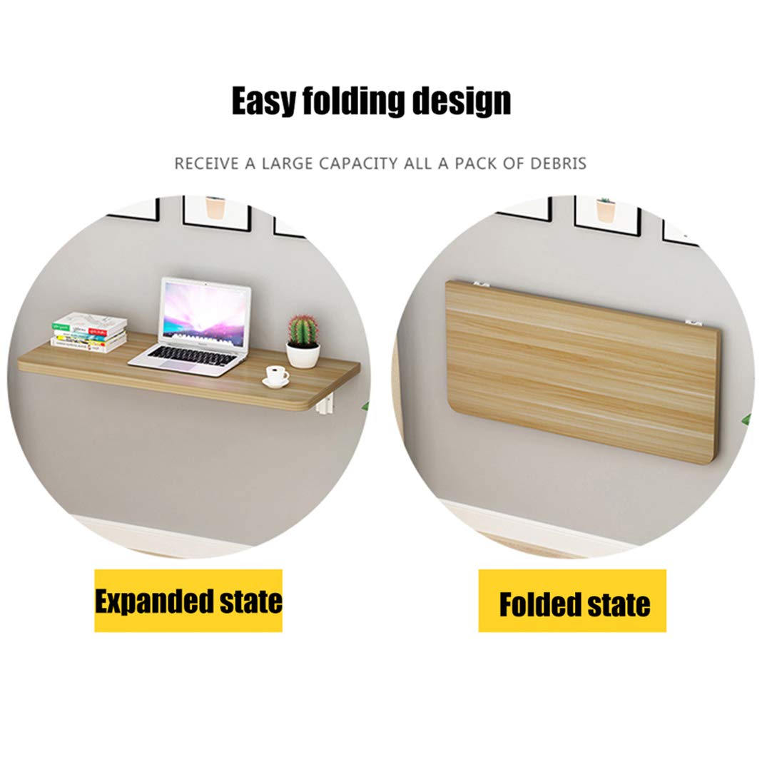 Wall Mounted Folding Drop-Leaf Table - Space Saving Home Office Desk, Floating Workstation for Kitchen, Dining & Small Spaces - Sturdy & Adjustable Size Options - Perfect for Apartments, Dorms & Compact Living Areas