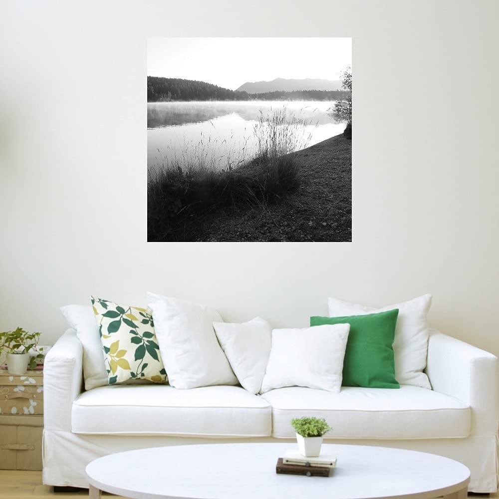 Misty Lake Fine Art Canvas Print by Carol Robinson - 22x22 Inch Ready to Hang Wall Decor for Living Room, Bedroom, Office & More - Perfect for Home, Office & Commercial Spaces
