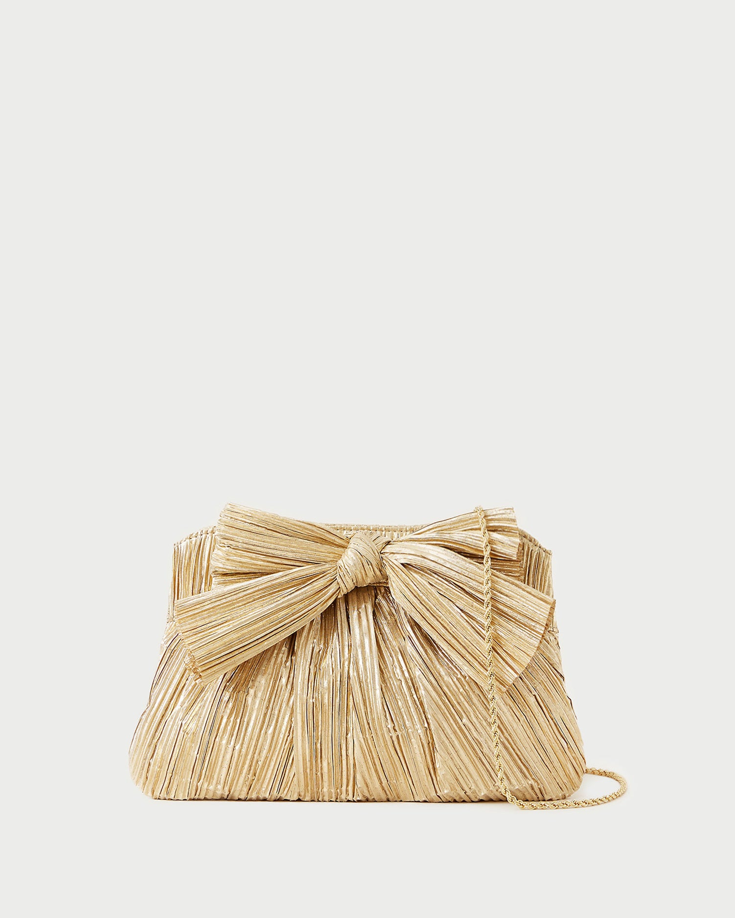 Rayne Gold Bow Clutch - Elegant Evening Bag for Women, Perfect for Weddings, Parties & Special Occasions