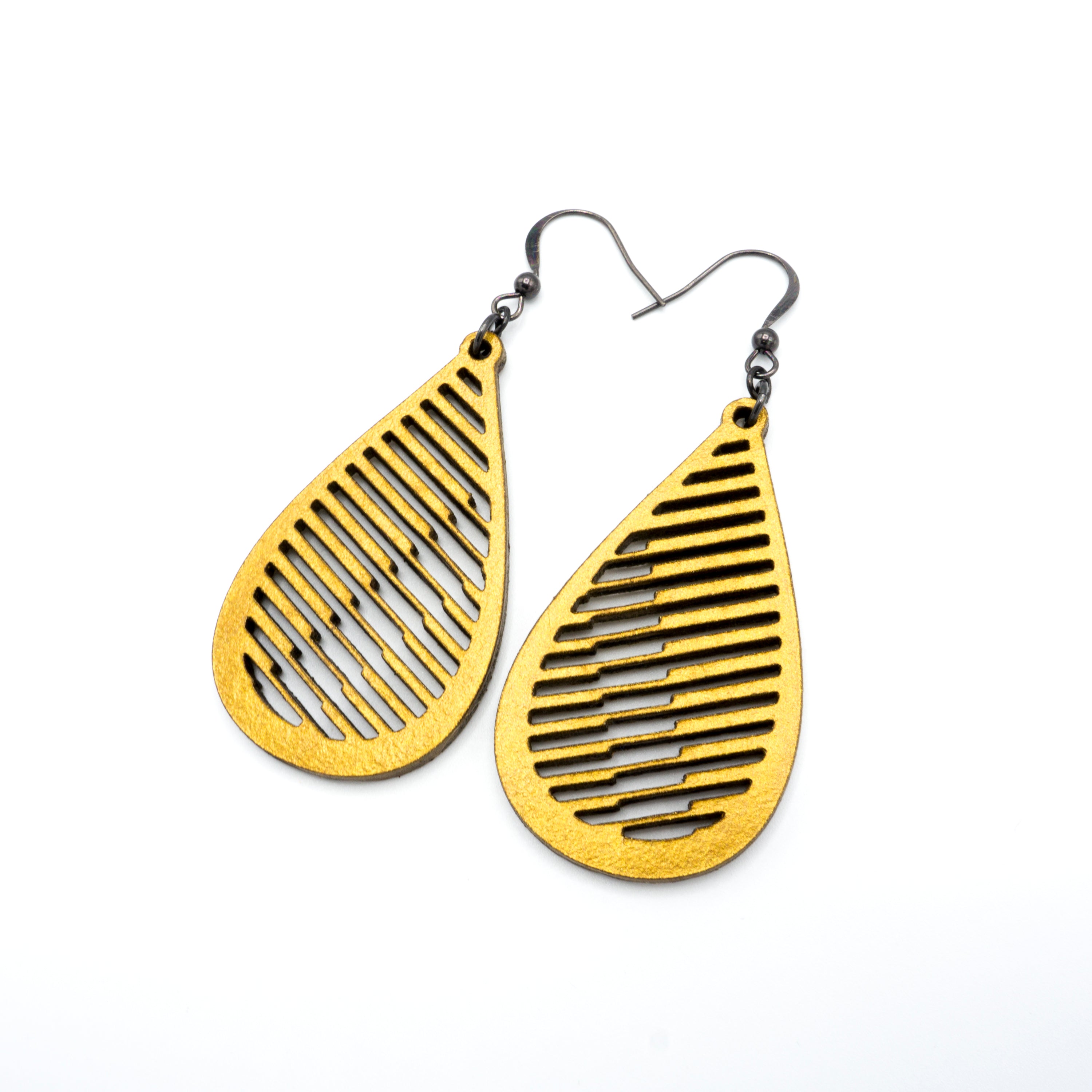 Handmade Gold Leather Earrings for Women - Boho Drop 06 [S] - Stylish & Lightweight Dangle Earrings for Everyday Wear, Parties & Special Occasions