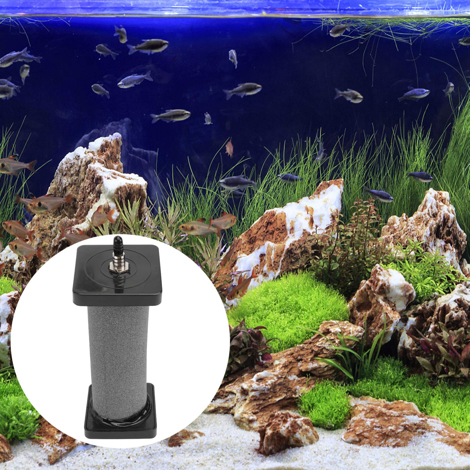 POPETPOP OUL 2Pcs Ceramic Air Diffuser for Aquarium, Hydroponics & Fish Tank Pump - Cylinder Bubble Diffuser for Oxygenation and Water Aeration