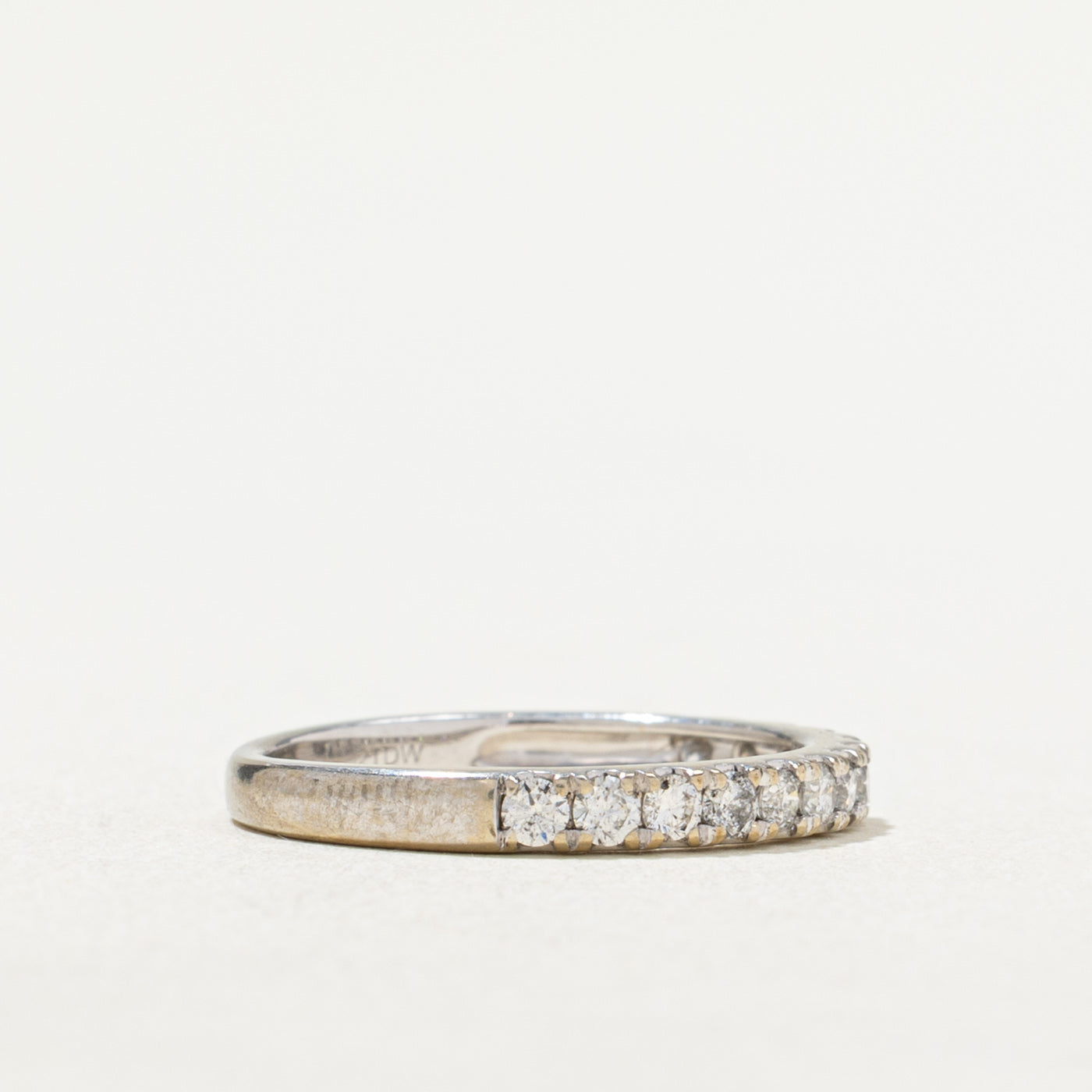 Semi Eternity Diamond Wedding Band Ring - 0.32 Carat Total Weight (CTW) - Size 4.5 - Perfect for Anniversary, Engagement, or Bridal Jewelry Gift