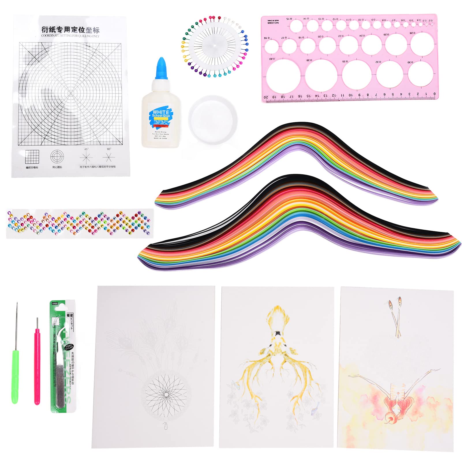 Premium Paper Quilling Kit - DIY Craft Supplies for Scrapbooking, Card Making & Home Decor | High Hardness Rotating Tool for Creating Beautiful Quilled Flowers | Perfect for Teachers, Students & Craft Lovers