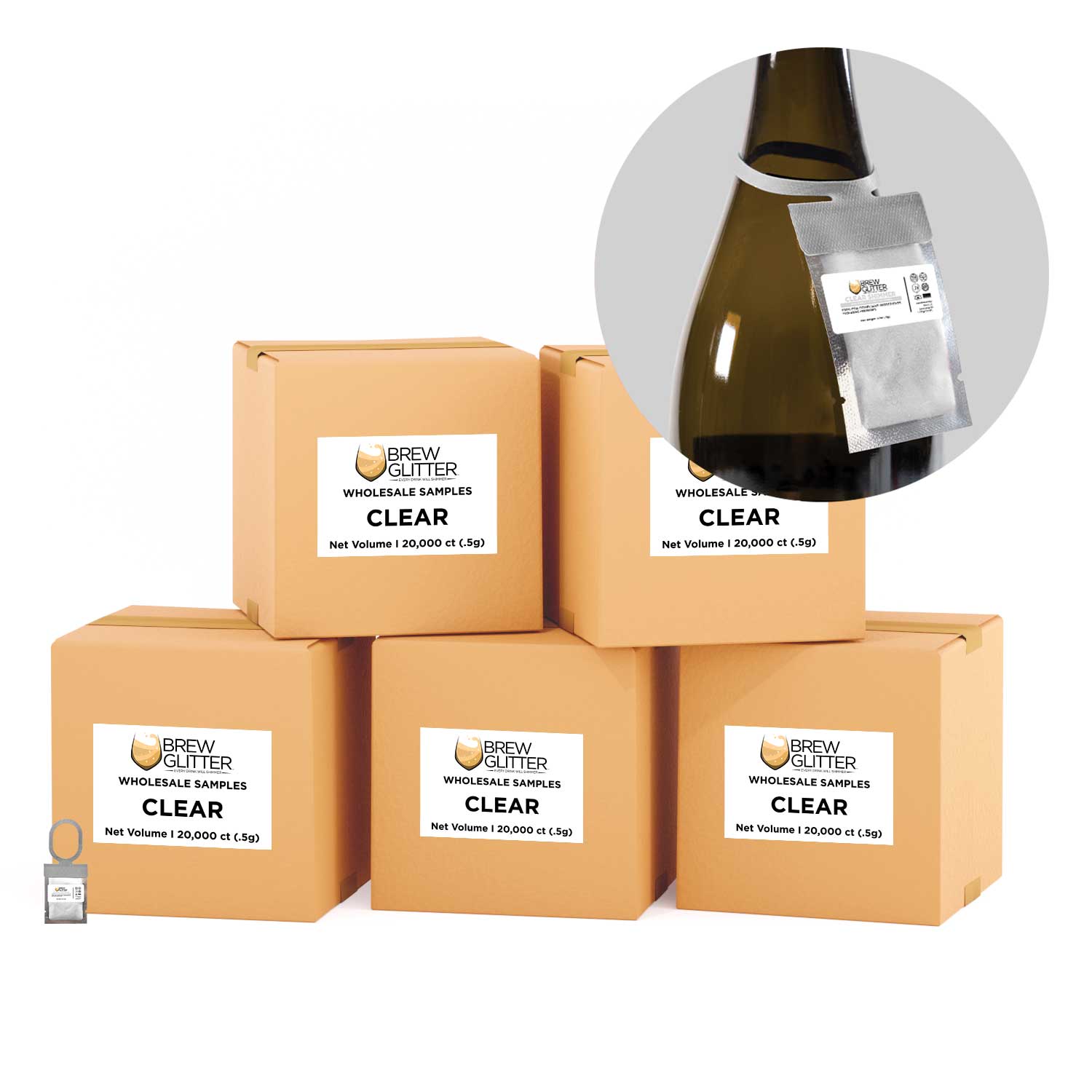 Wholesale Clear Shimmer Brew Glitter® Necklace - Sparkling Fashion Accessory for Parties, Festivals & Nightlife
