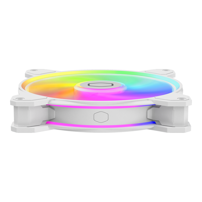 Cooler Master MFL B4DW 16NP2 R2 CM Masterfan MF140 HALO ARGB Fan V2 White - 140mm RGB PC Cooling Fan with Dual Loop Lighting, PWM Control (2 Year Warranty) - Perfect for Gaming PCs, Workstations, and Custom PC Builds