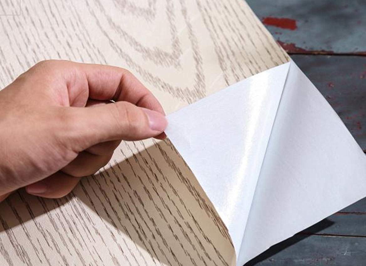 UPREDO Wood Grain Adhesive Paper - Brown Vinyl Sticker for Furniture & Cabinets (15.8x79in) - DIY Home Decor Upgrade