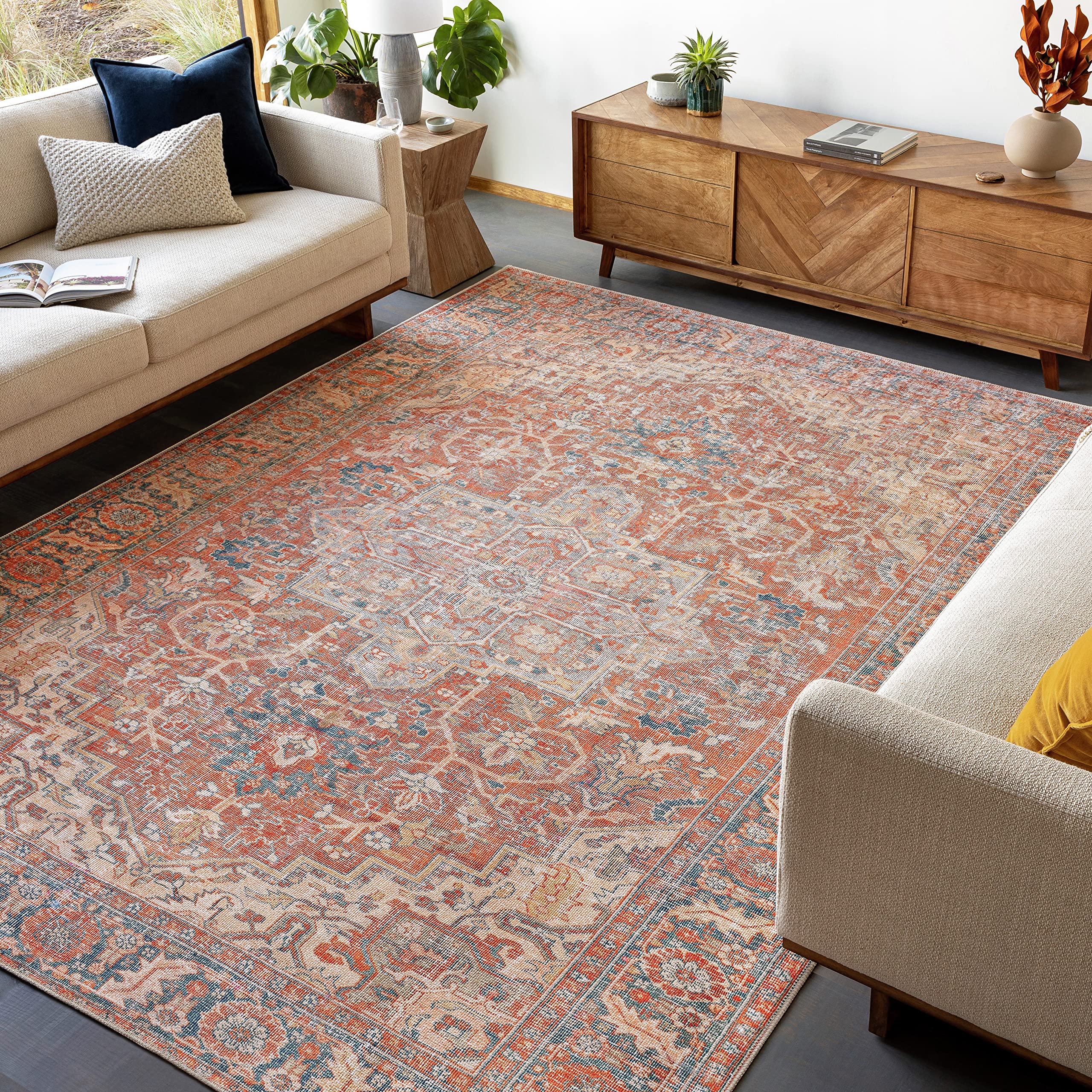 Artistic Weavers Nico Vintage Floral Washable Area Rug 7'10